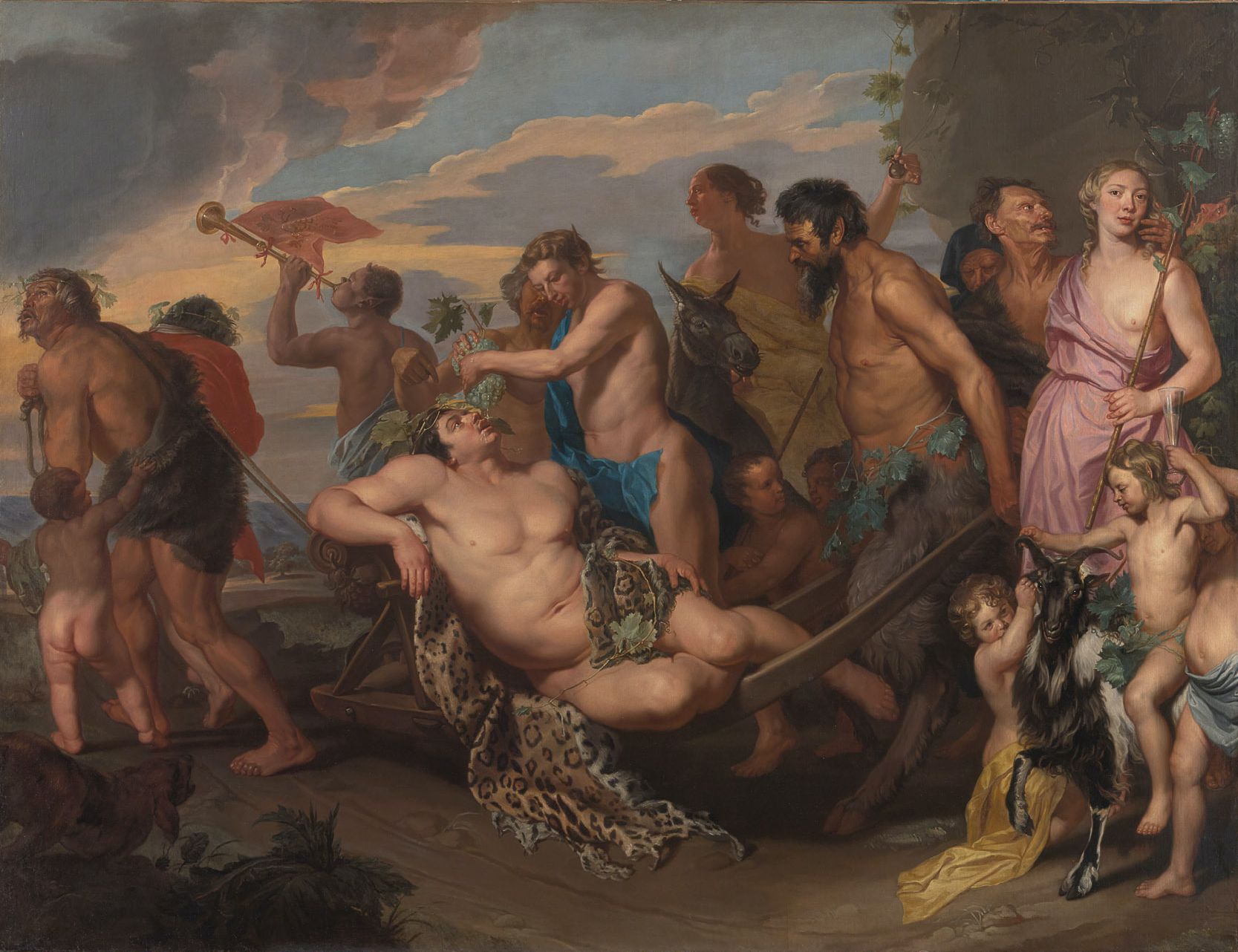 Bacanală by Michaelina Wautier - înainte de 1659 - 270 cm × 354 cm 