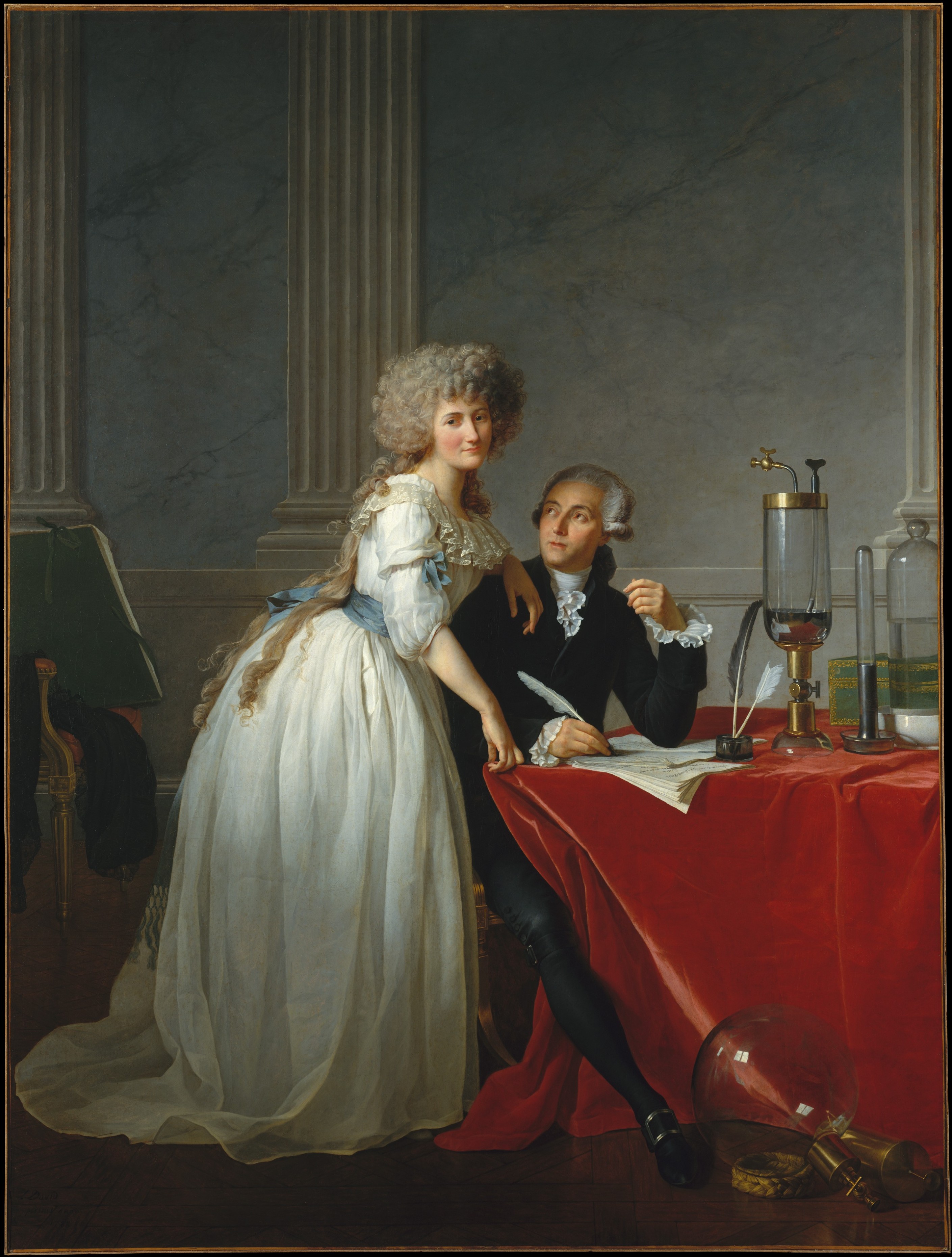 Retrato de Antoine Lavoisier e sua mulher by Jacques-Louis David - 1788 