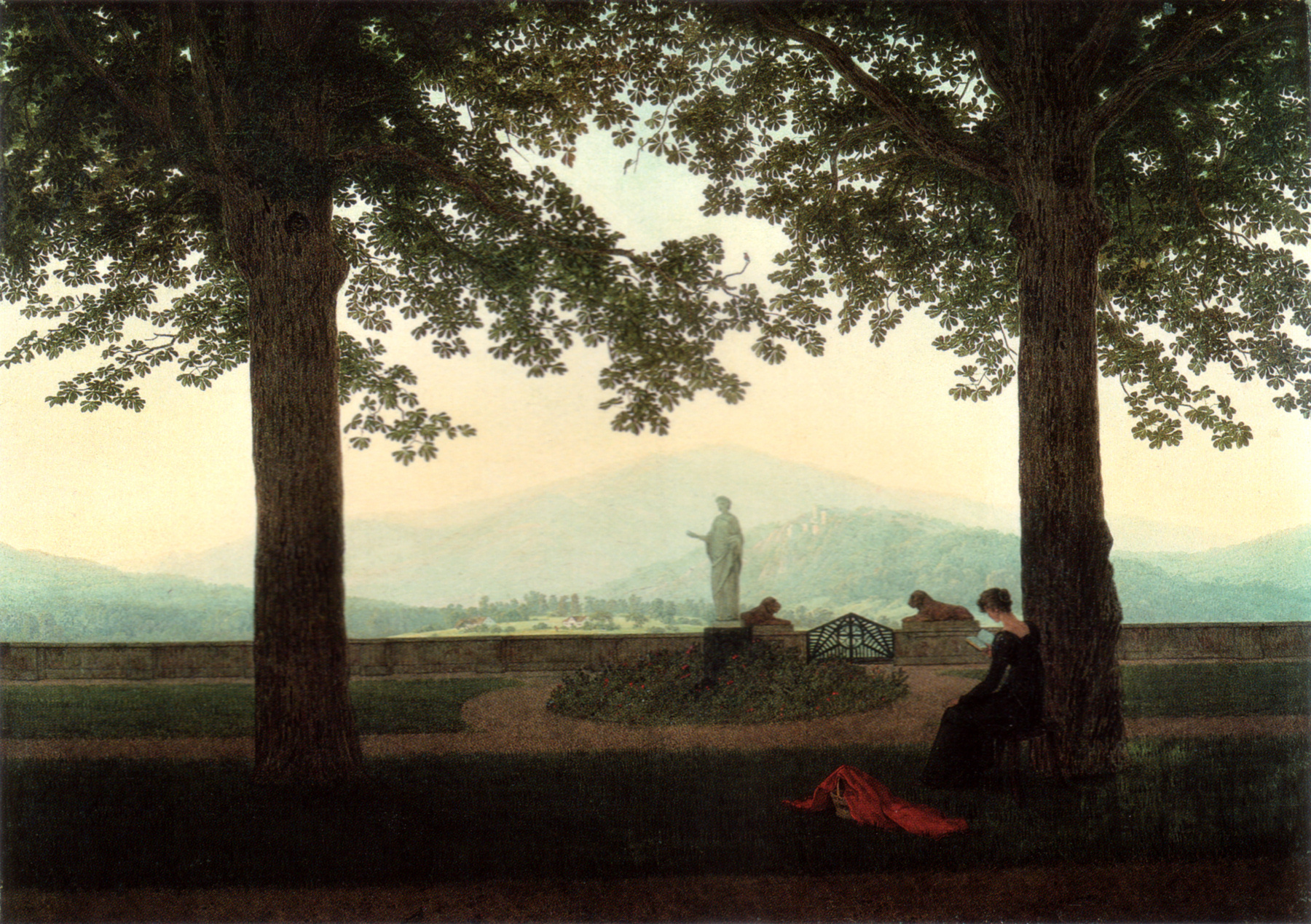 Taras w ogrodzie by Caspar David Friedrich - 1811 - 53,5 x 70 cm 