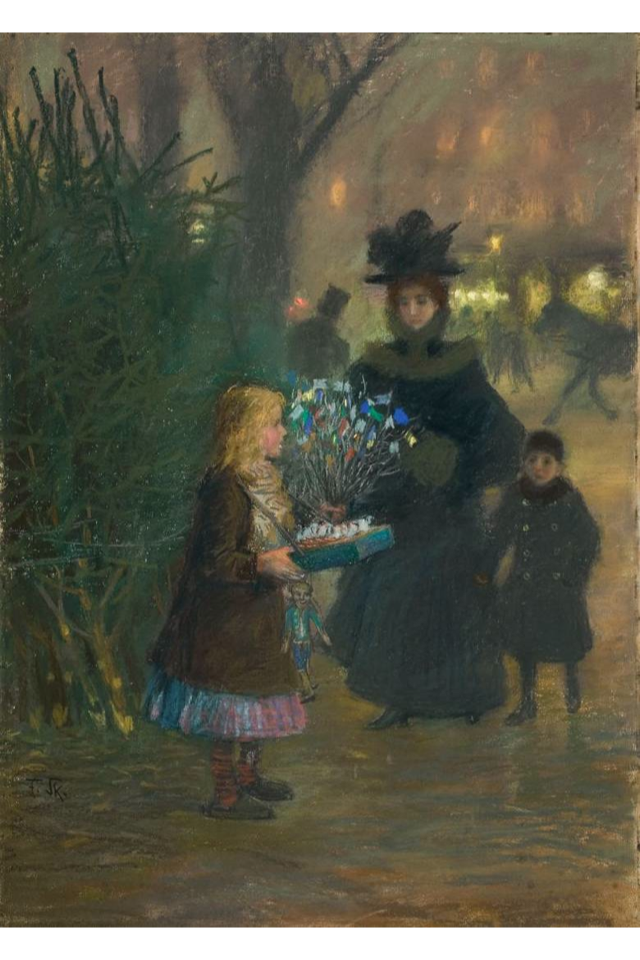Marché de Noël by Franz Skarbina - 1900 - 61,5 x 44,2 cm collection privée