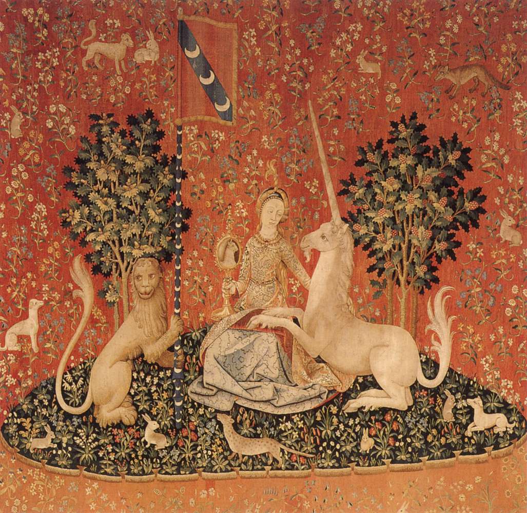 Die Dame und das Einhorn by Unbekannter Künstler - c. 1500 - 300 x 303 cm Musée de Cluny