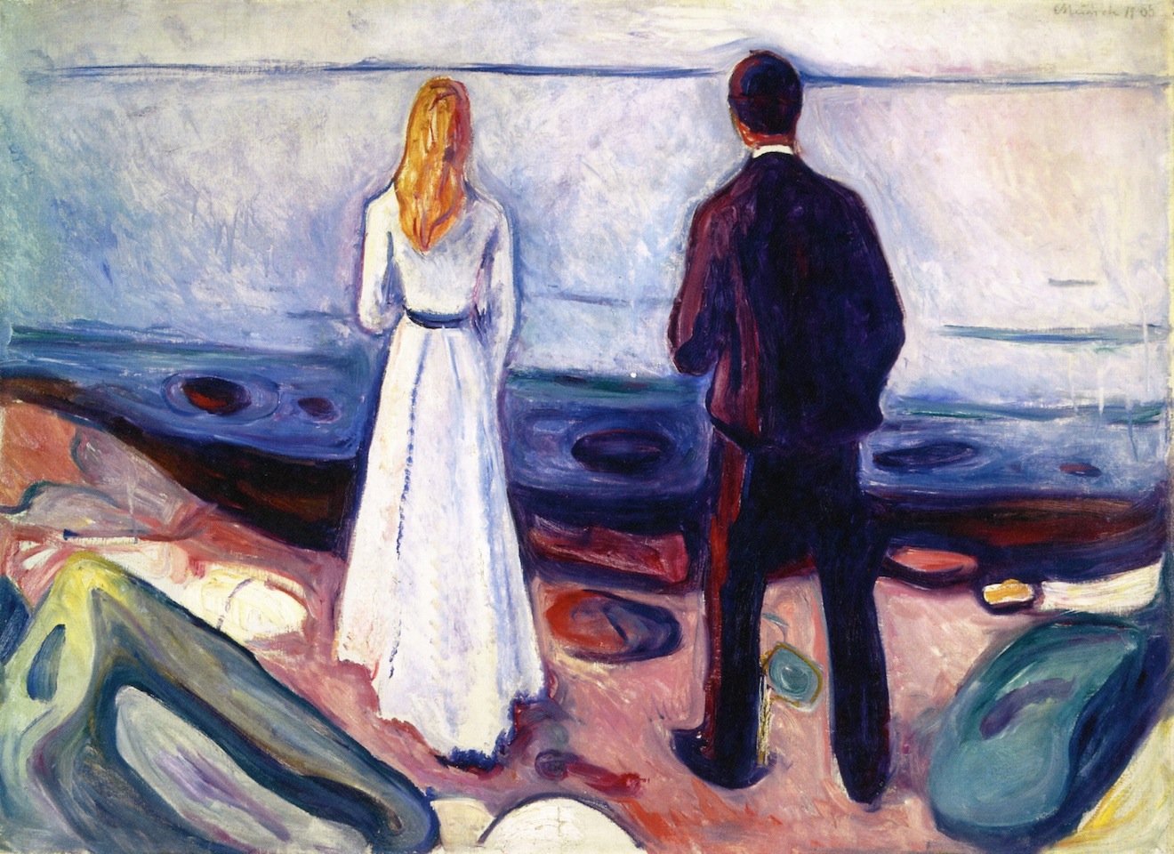 Twee Mensen (De Eenzamen) by Edvard Munch - 1898 - 80 × 110 cm 