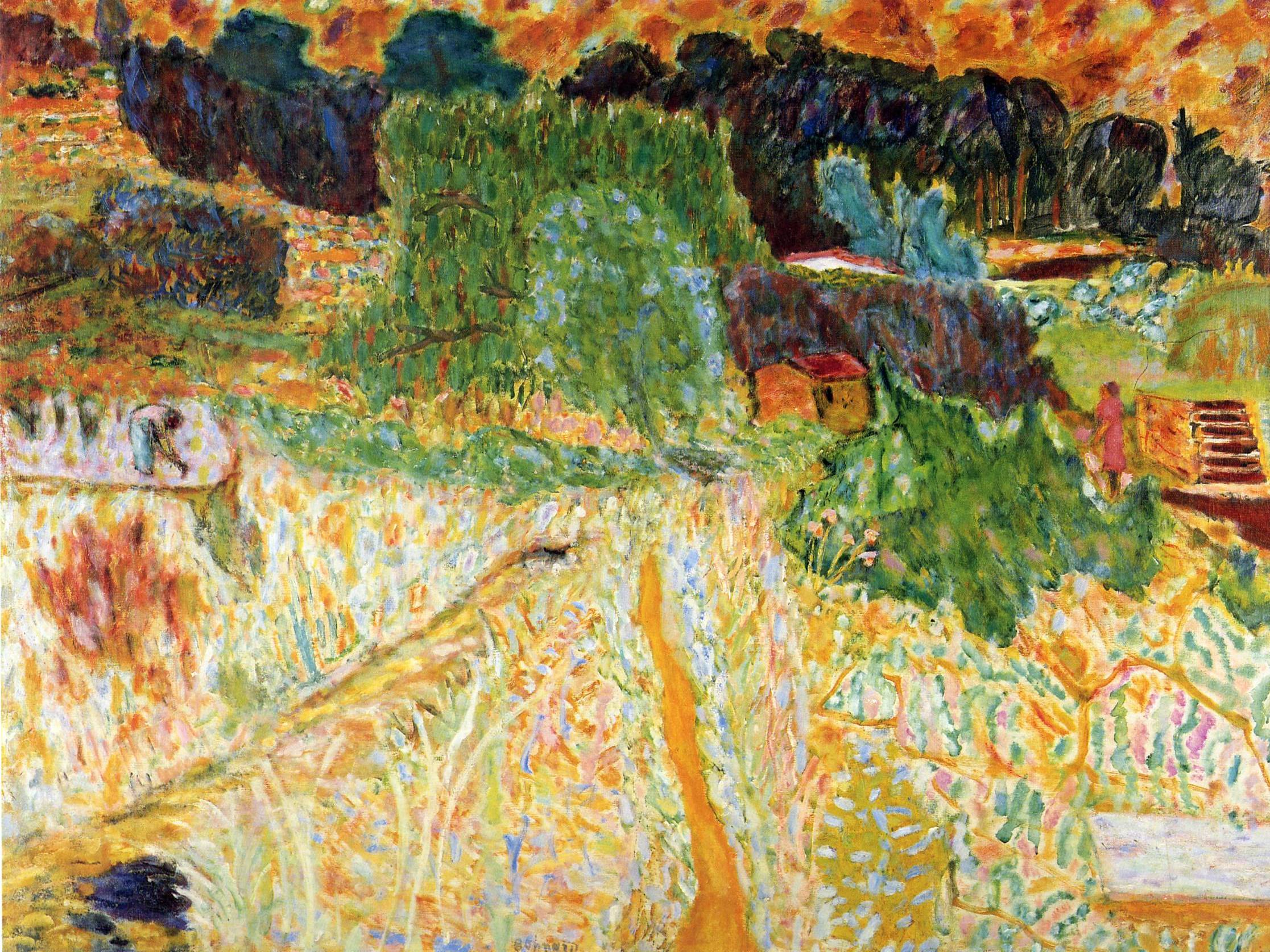从艺术家工作室望去的风景，勒卡内 by 皮埃尔 博纳尔 - 1945 - 95.25 × 125.73 cm 