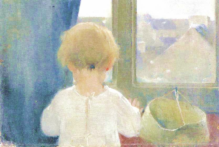 Le cou d'une petite fille by Helene Schjerfbeck - - collection privée