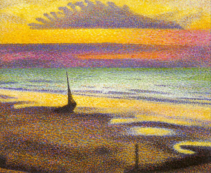 Beach at Heist by Georges Lemmen - c. 1891 -  37.5 x 45.7 cm Musée d'Orsay