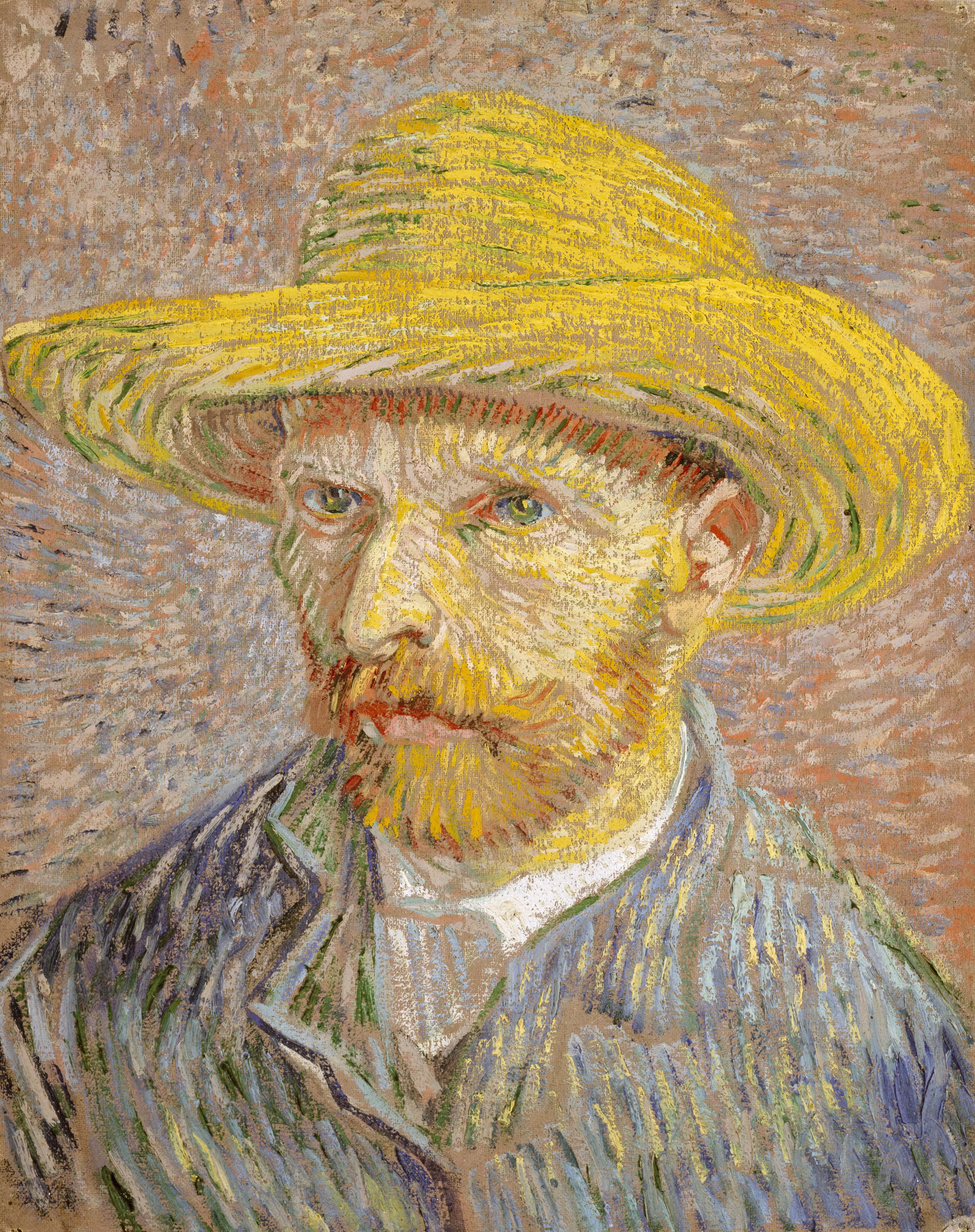 Self-Portrait with Straw Hat by Vincent van Gogh - 1887 - 40.6 × 31.8 cm Metropolitan Museum of Art