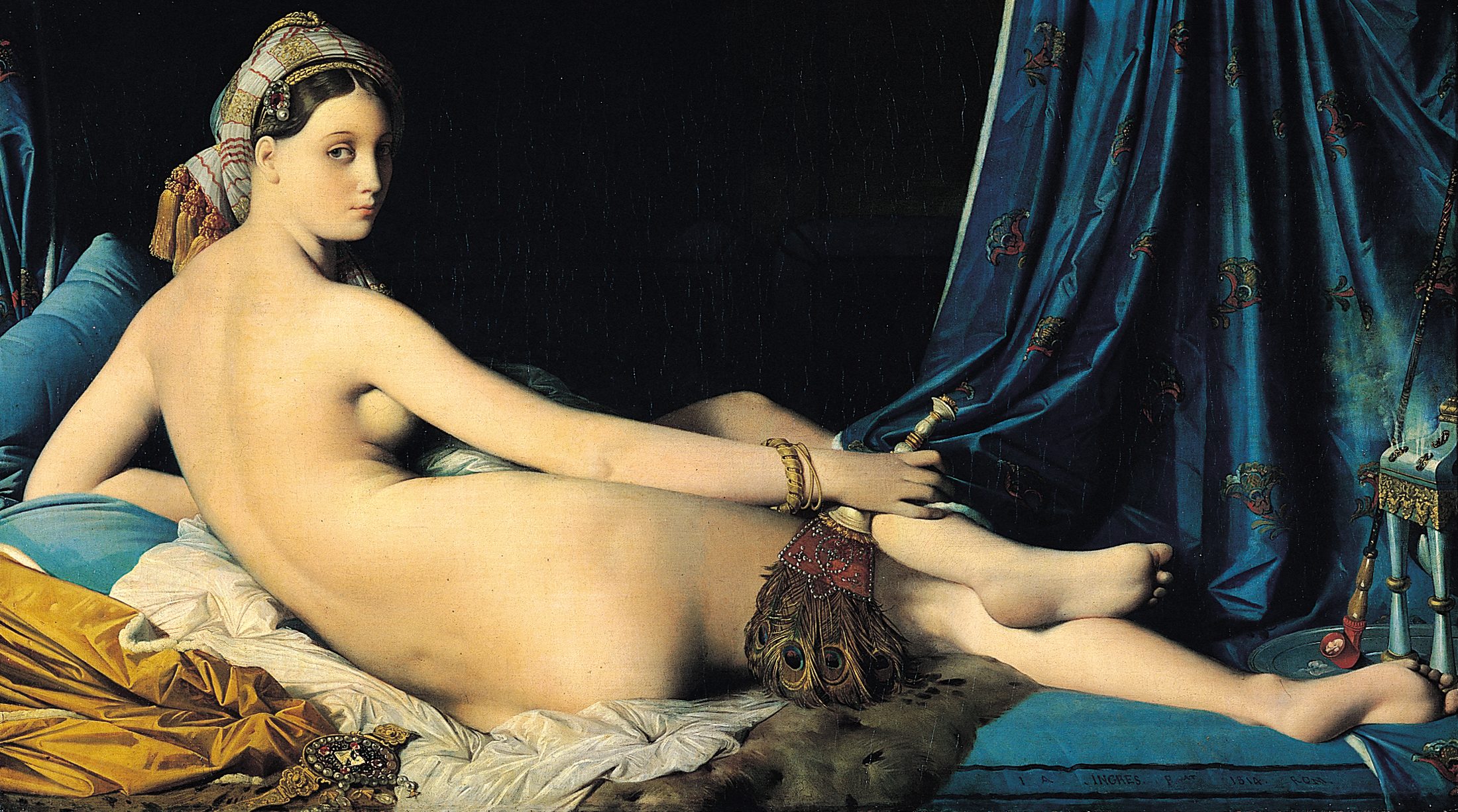 Velká  odaliska by Jean-Auguste-Dominique Ingres - 1814 - 91 × 162 cm 