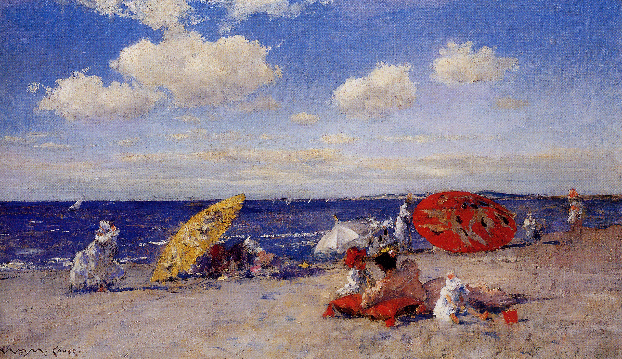 在海边 by 威廉 梅里特 蔡斯 - 1892 - 50.8 x 86.4 cm 