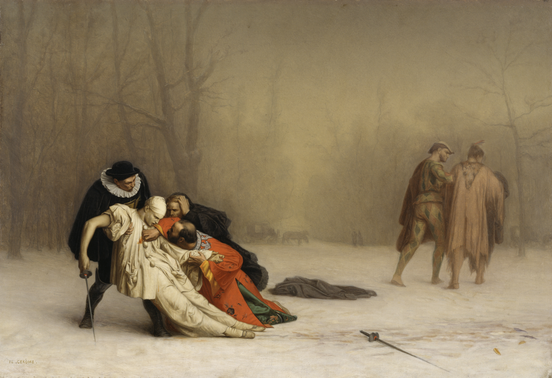 Het duel na de masquerade by Jean-Léon Gérôme - 1857-59 - 68 x 99 cm 