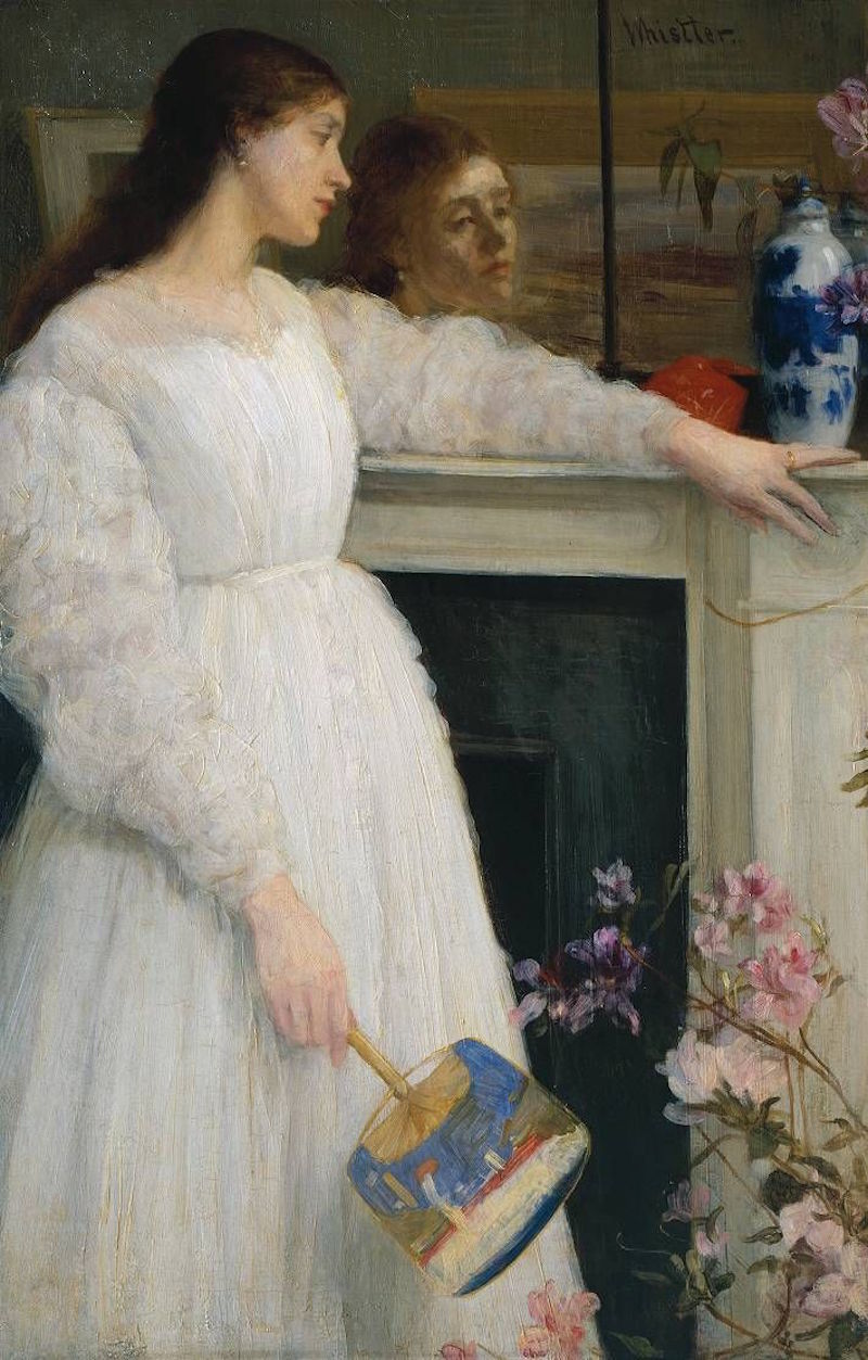 白色交响曲，2号：白衣少女 by 詹姆斯· 艾博特·麦克尼尔·惠斯勒 - 1864 - 76 厘米 x 51 厘米 