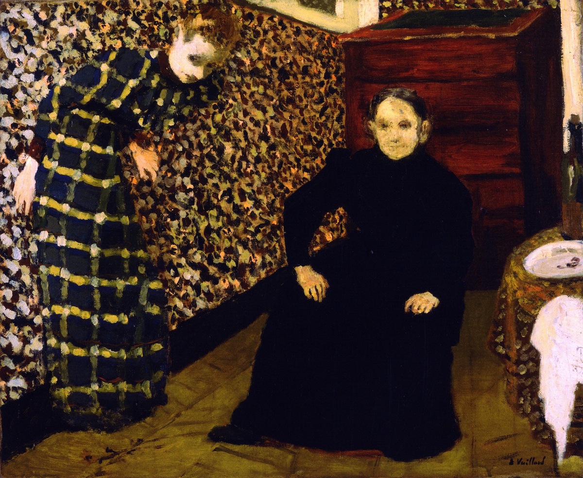 室內，藝術家的母親及姐姐 by Édouard Vuillard - 1893 - 46.3 x 56.5 cm 