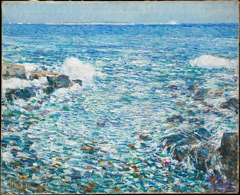 淺灘島的海濱浪濤 by Frederick Childe Hassam - 西元1913 - 89.5 x 71.8 公分 