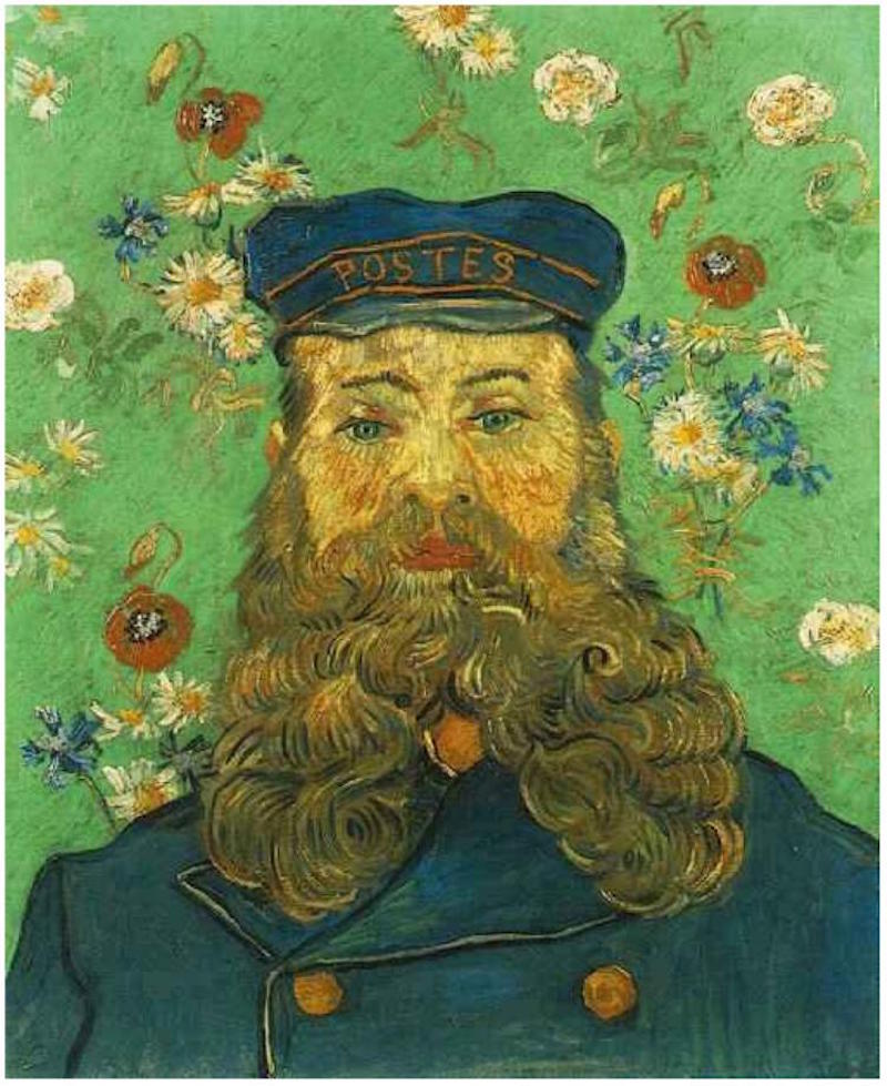 郵遞員約瑟夫·魯倫的肖像 by Vincent van Gogh - 西元1889 -  64 x 54.5 公分 