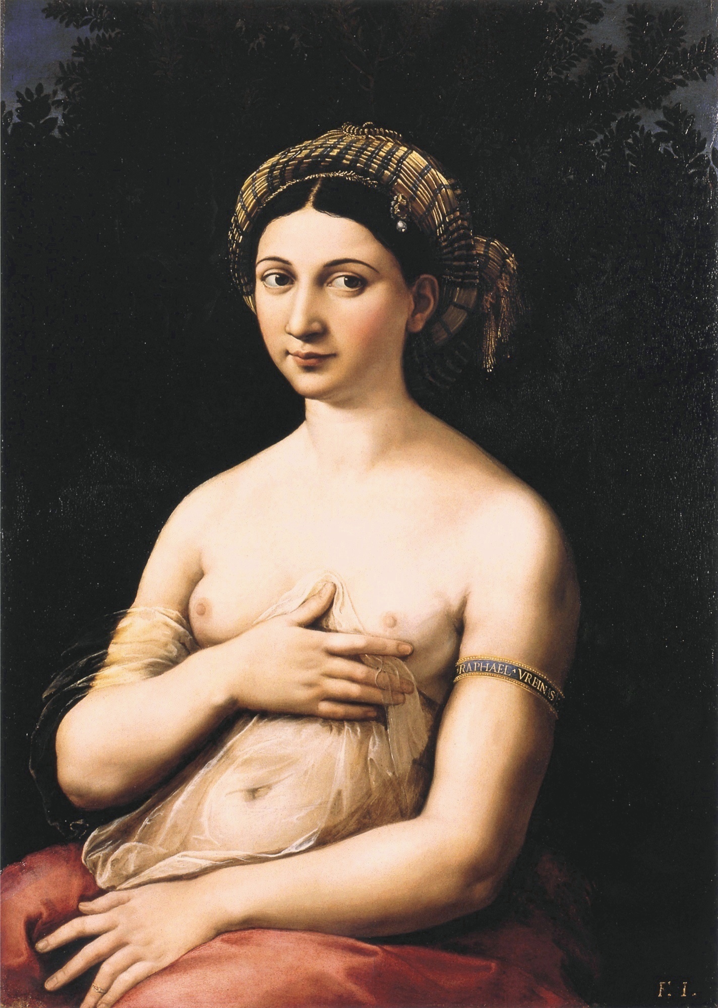 La Fornarina by Raffael Santi - 1518-1519 - 85 x 60 cm Palazzo Barberini, Galleria Nazionale d'Arte Antica
