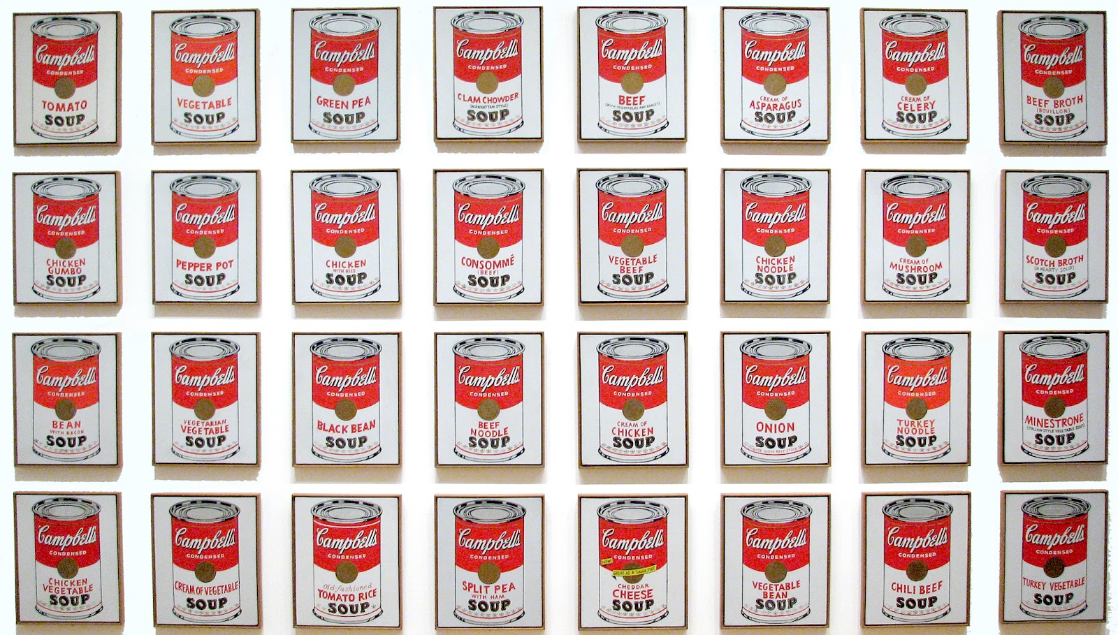 Campbell's Soup Cans by Andy Warhol - 1962 - 50.8 x 40.6 cm Museum of Modern Art