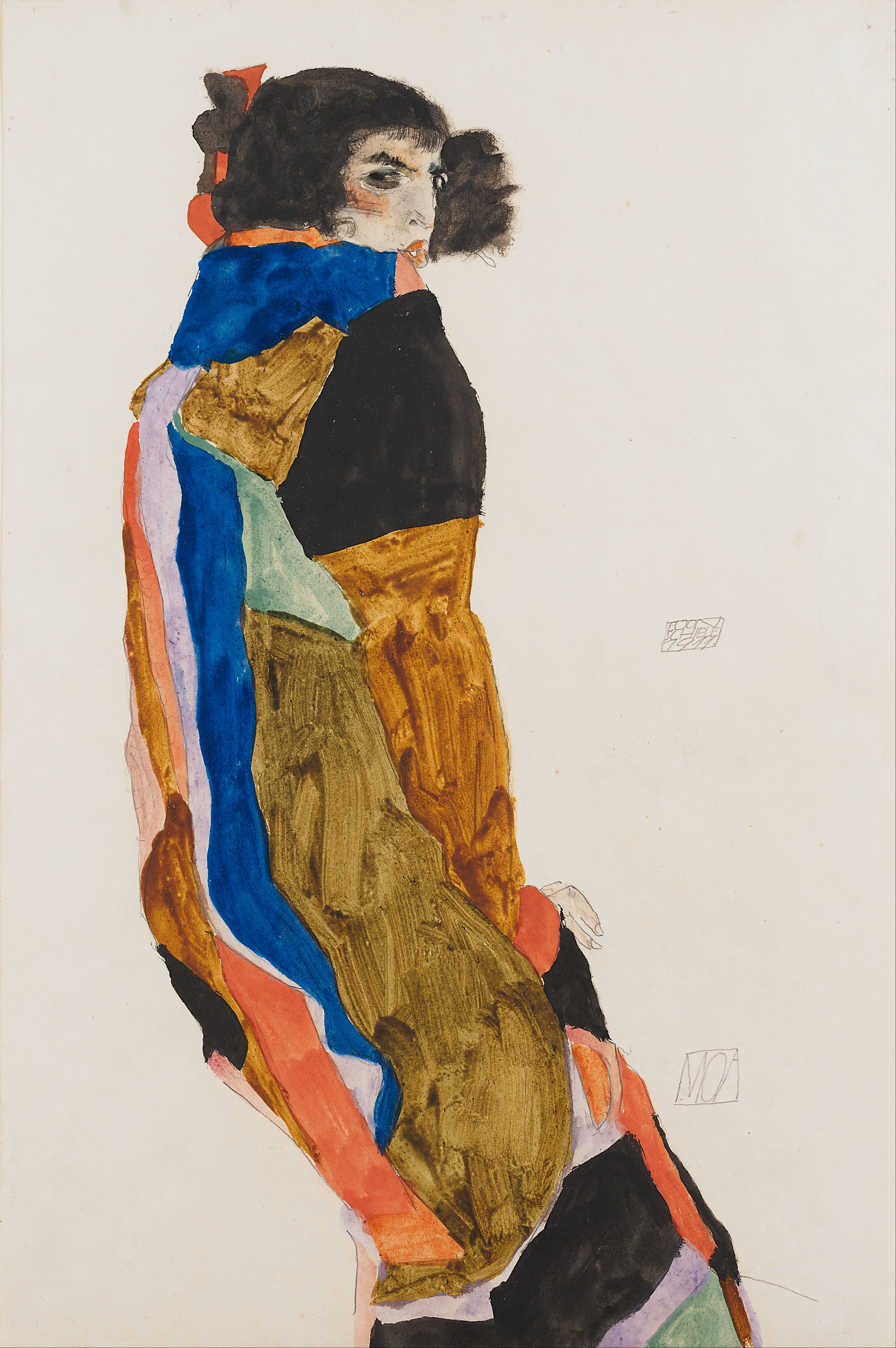 莫瓦 by Egon Schiele - 1911 - 31.5 x 47.8厘米 