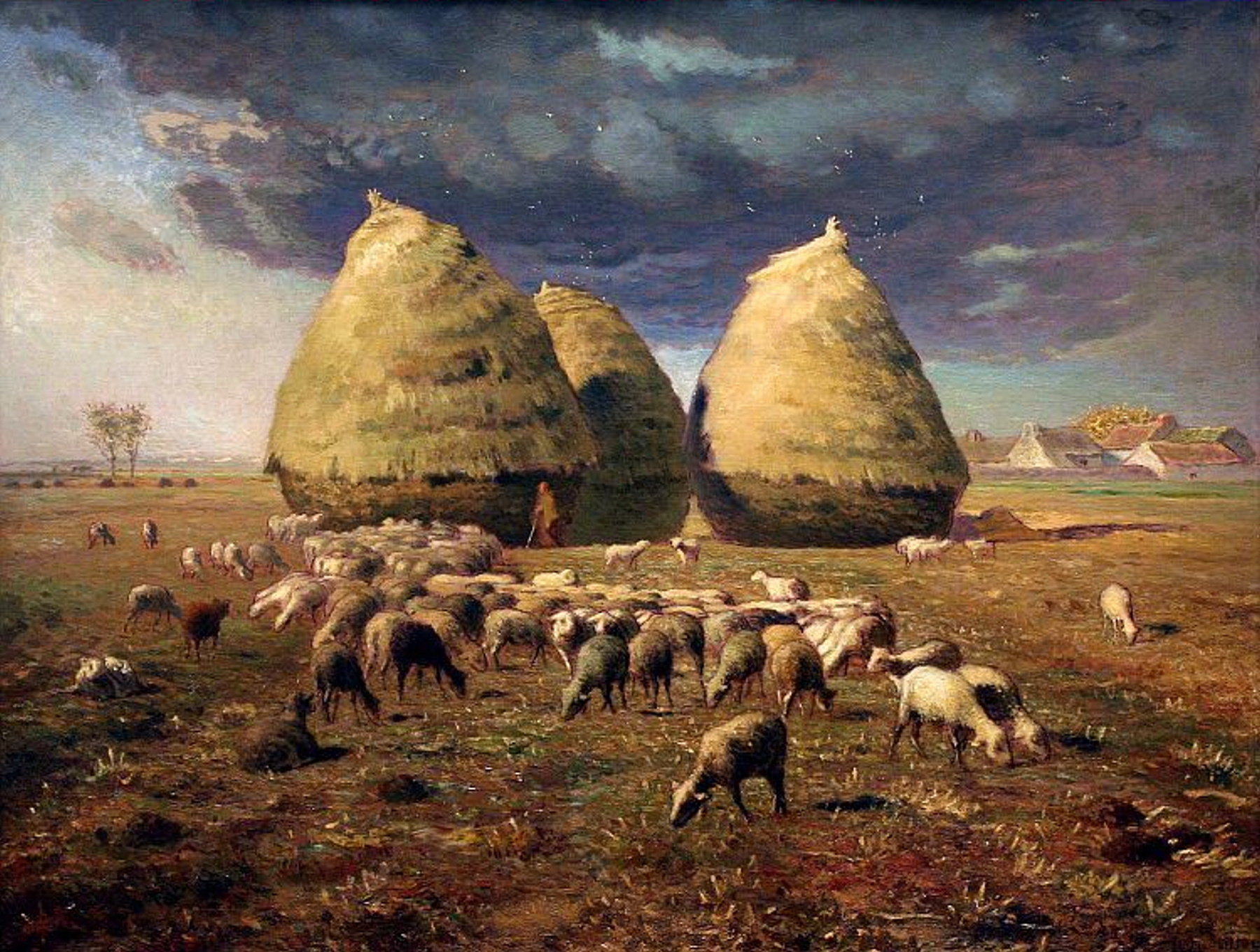 Θημωνιές: Φθινόπωρο  by Jean-François Millet - περίπου 1874 - 85,1 x 110,2 εκ. 