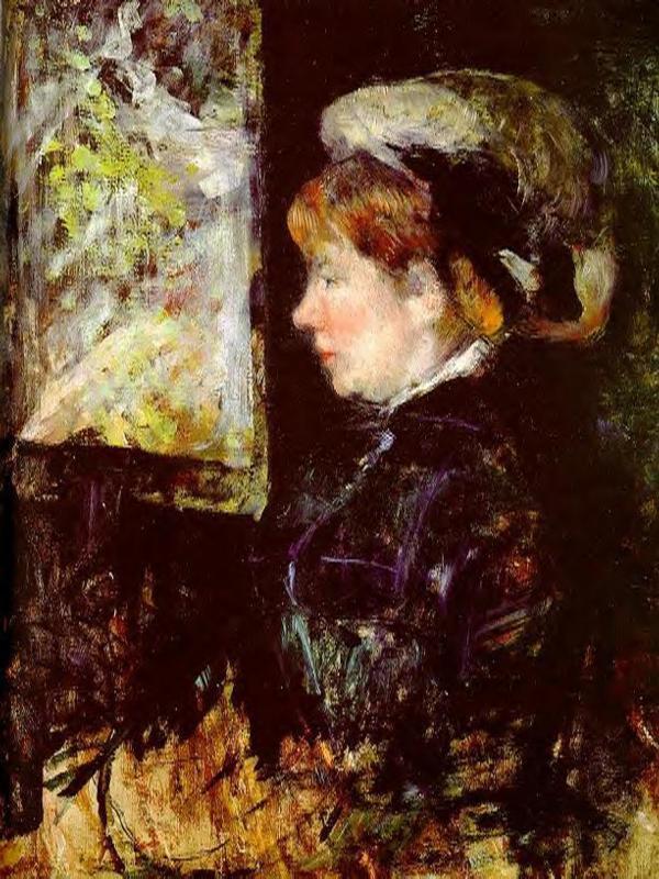 Der Besucher by Mary Cassatt - 1880 - 28 7/8 x 23 3/4 in Dixon Gallery and Gardens
