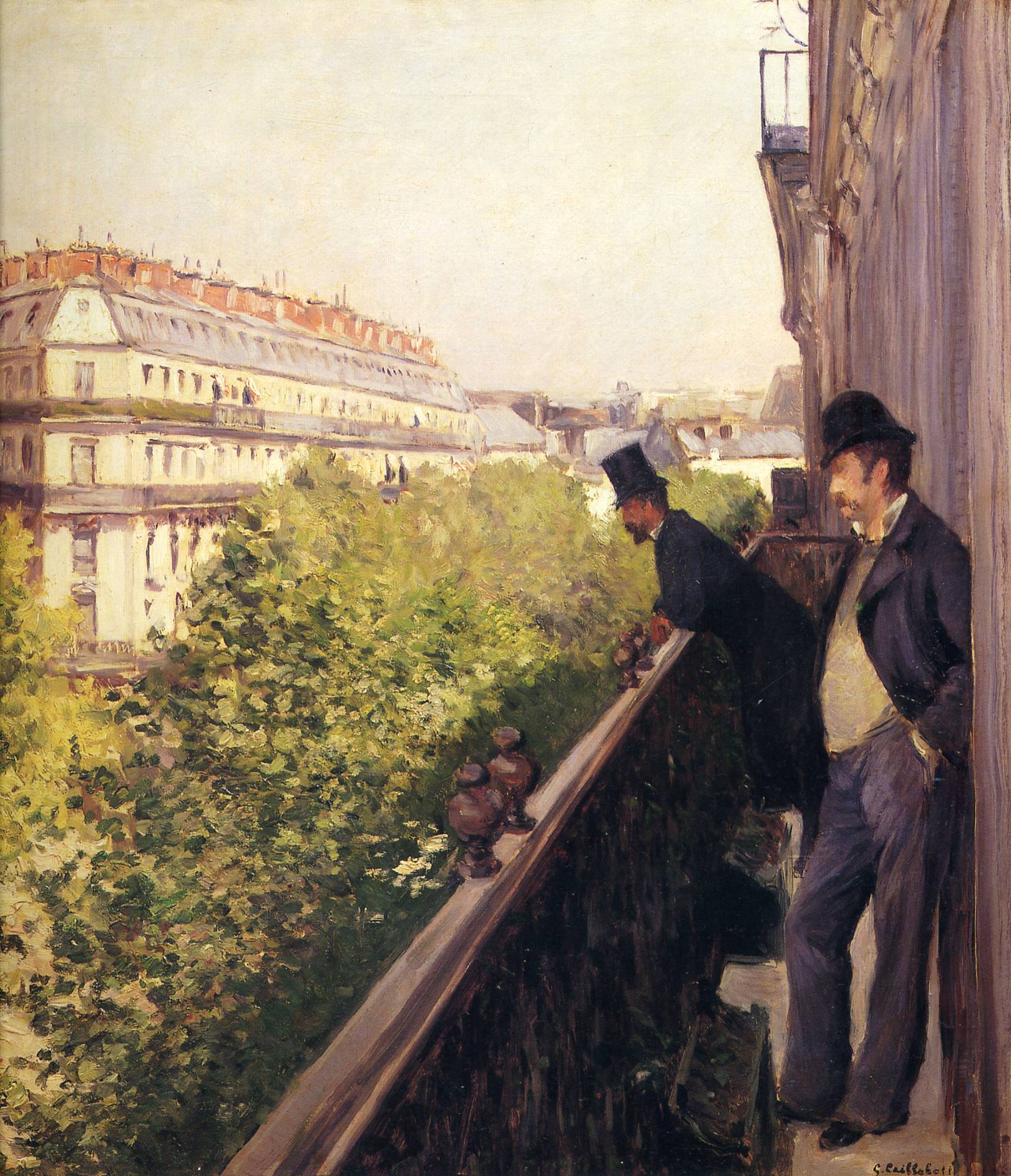 Egy erkély, Haussmann körút by Gustave Caillebotte - 1880 - - 