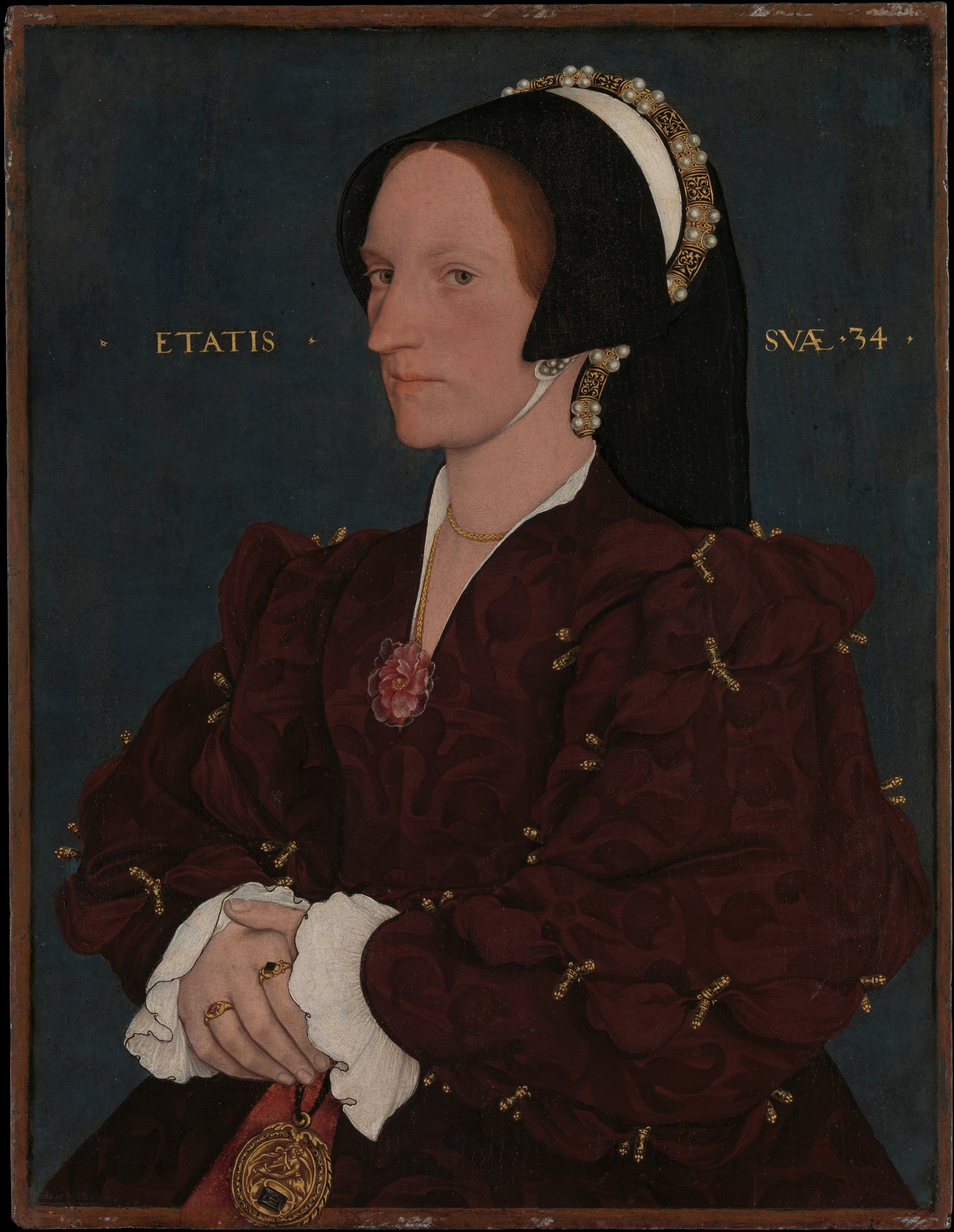 玛格丽特·怀亚特，李夫人 by 小汉斯 荷尔拜因 - 1540 - 42.5 x 32.7 cm 