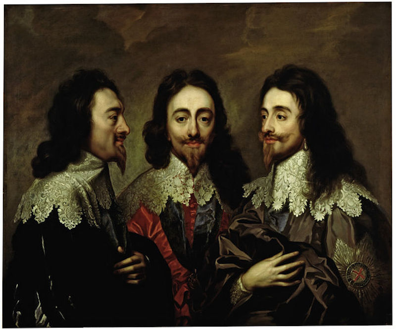 Charles I in Drie Posities by Anthony Van Dyck - 1635 - - 
