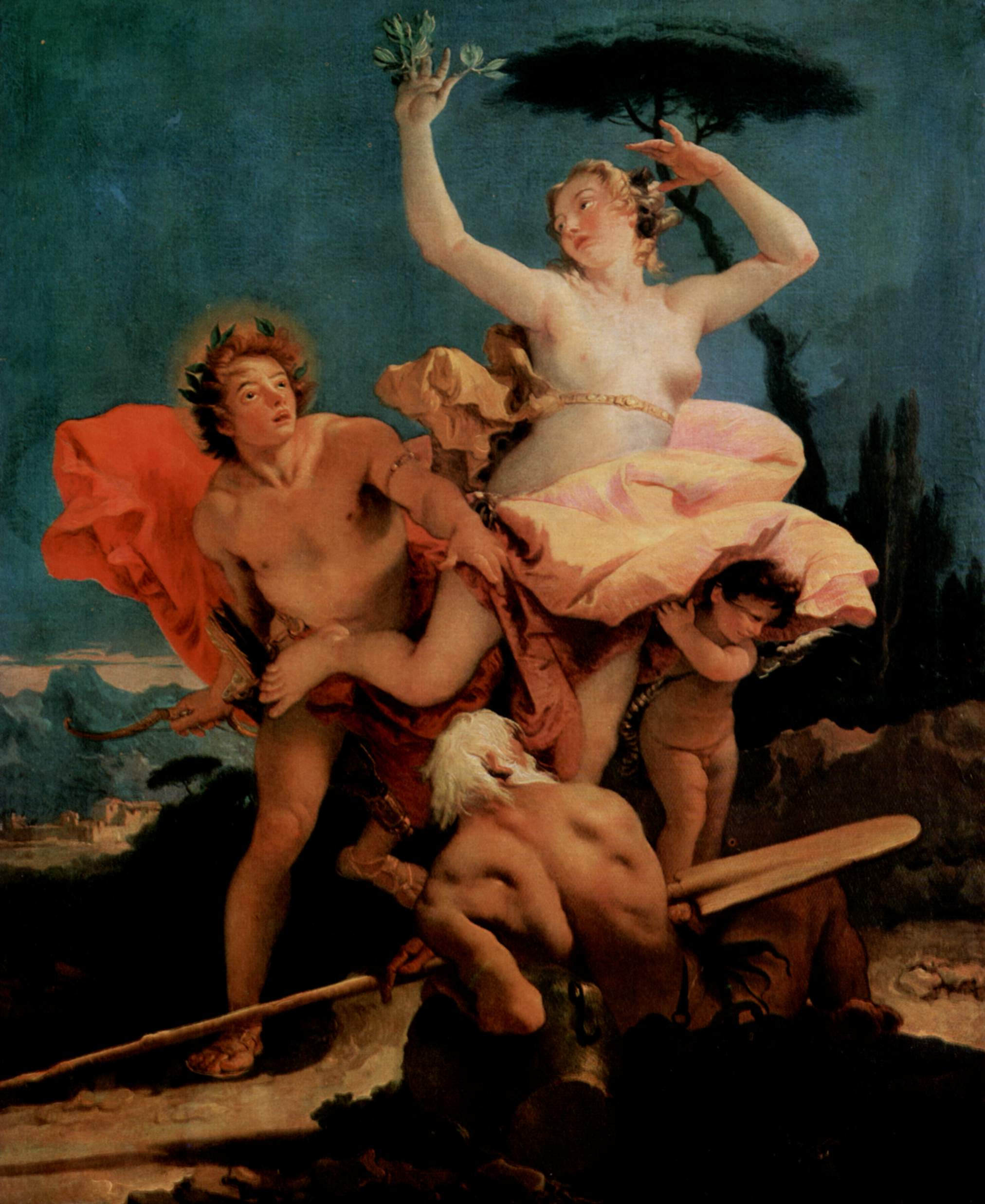 阿波罗和达芙妮 by 乔凡尼 提埃坡罗 - 1744 - 96 x 79 cm 
