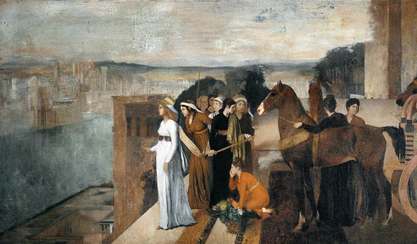 Η Σεμίραμις Χτίζει τη Βαβυλώνα by Εντγκάρ Ντεγκά - 1861 - 151 x 258 εκ. 