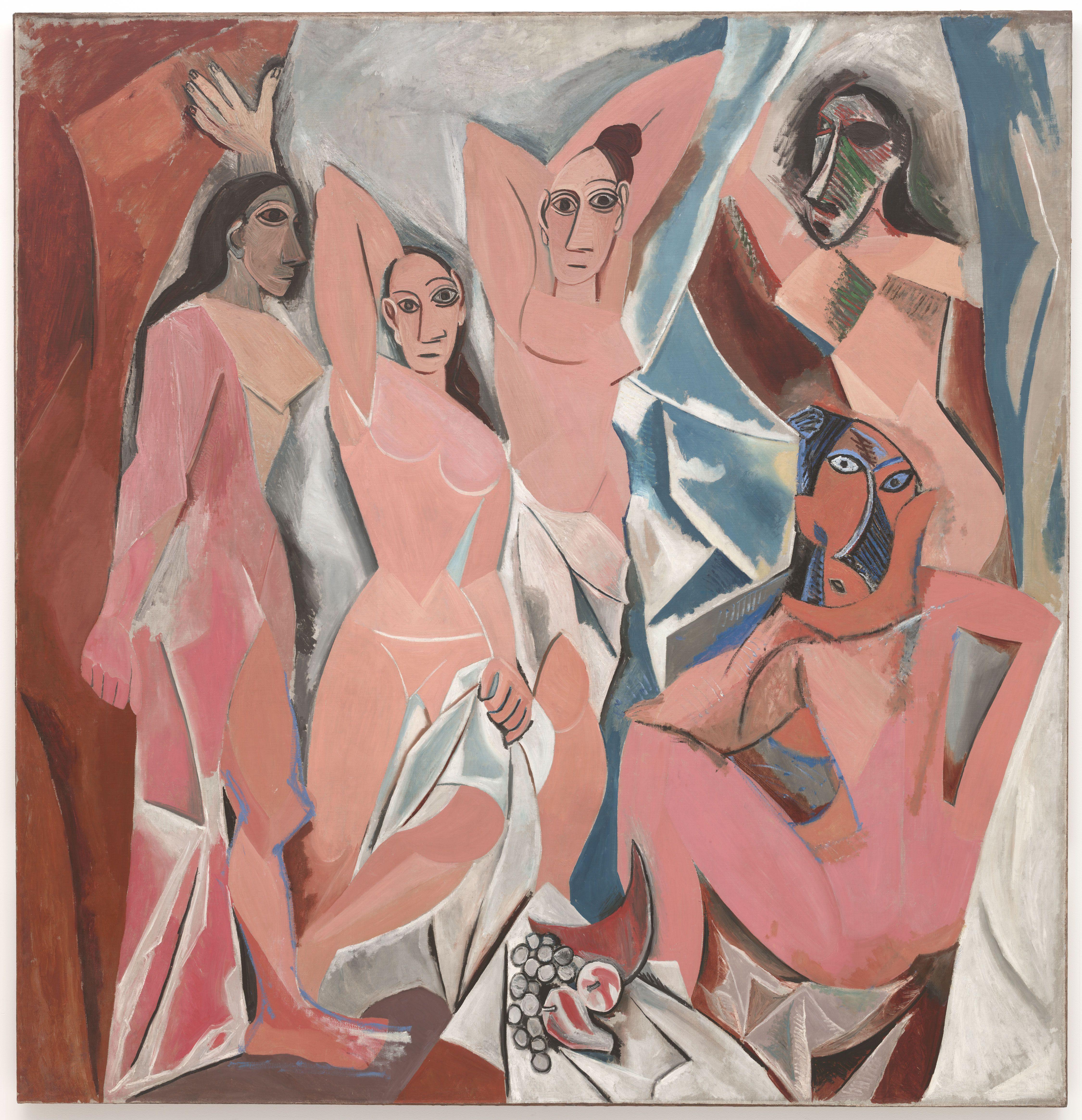 Domnișoarele din Avignon by Pablo Picasso - 1907 - 243,9 cm × 233,7 cm 