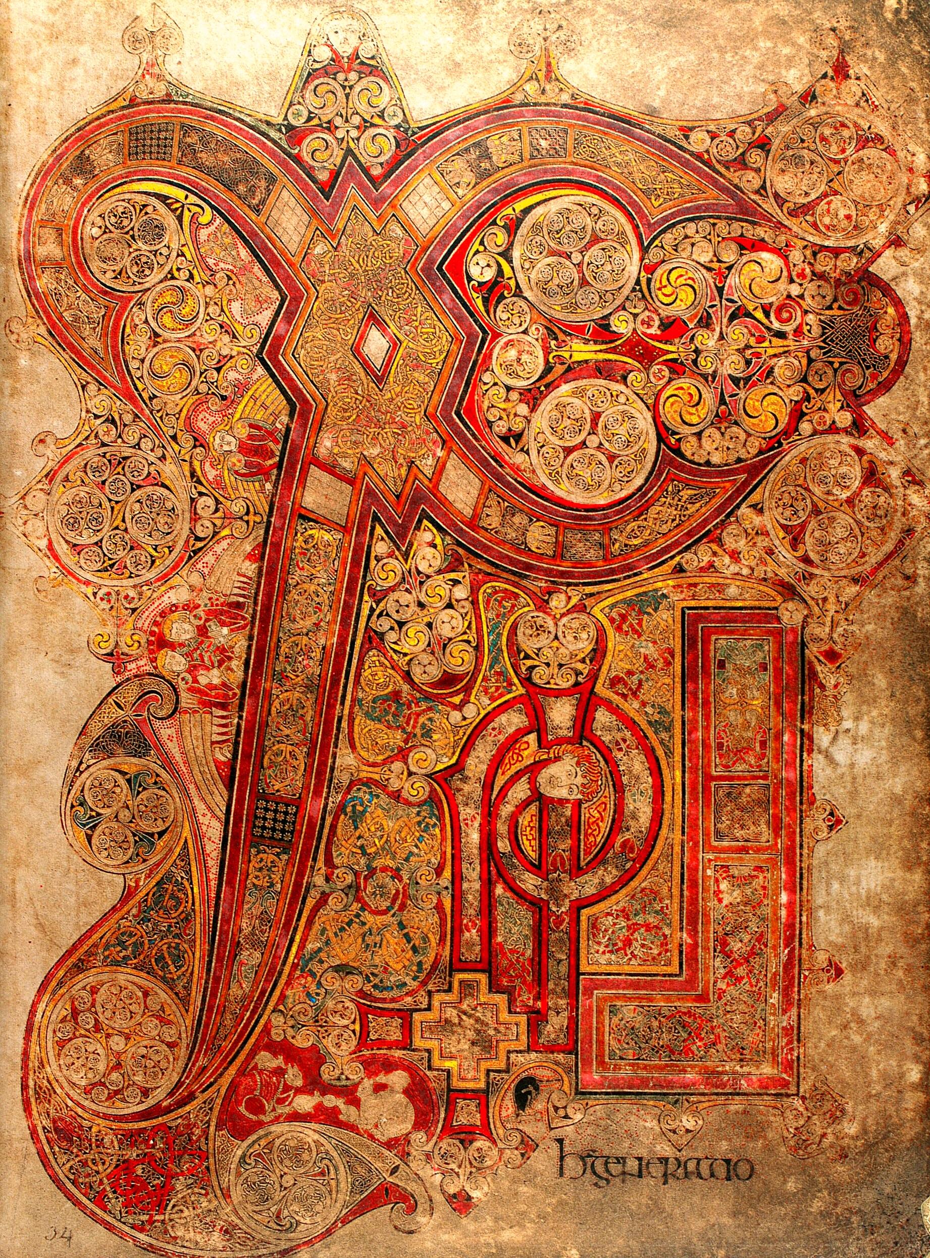 Book of Kells by Unknown Artist - c. 800 - - Trinity College