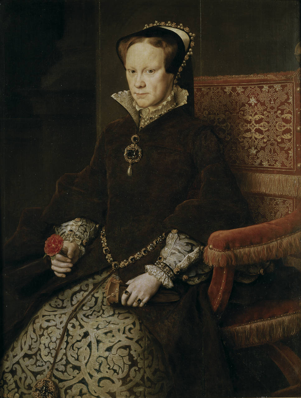 İngiltere Kraliçesi I. Mary'nin Portresi by Antonis Mor - 1554 - 109 × 84 cm 