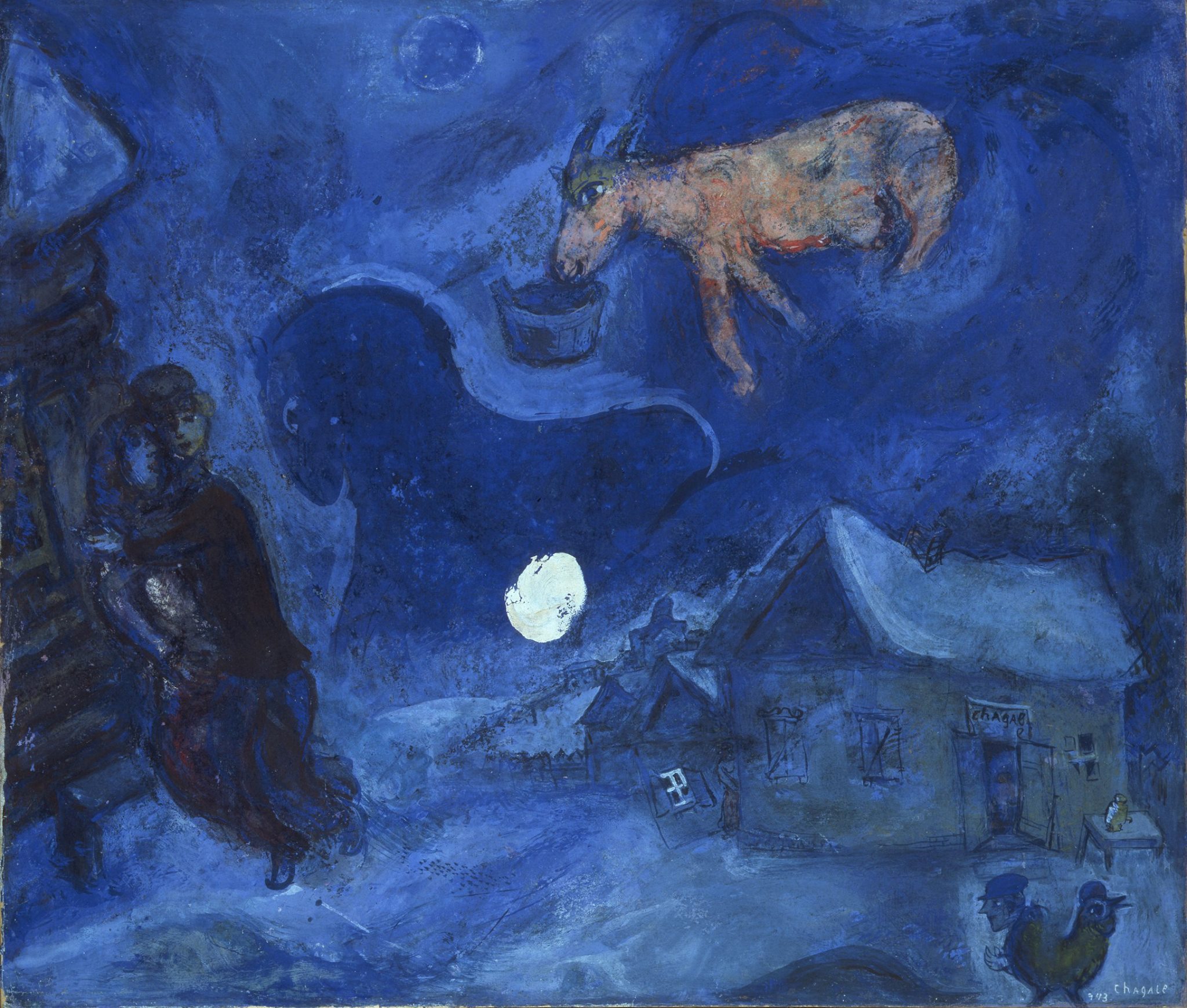 Dans Mon Pays by Марк Шагал - 1943 - 57,2 x 49,7 cm 