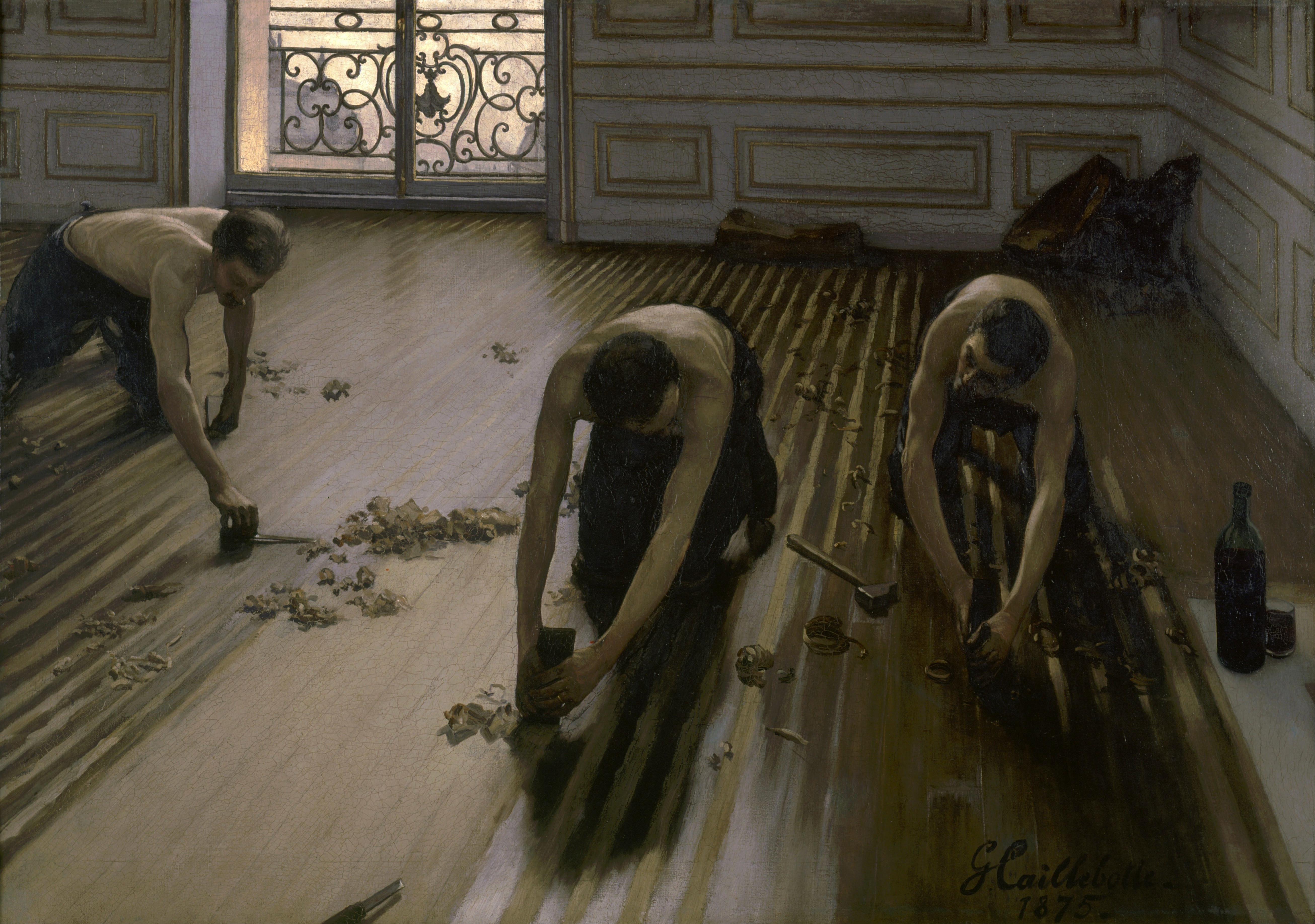 The Floor Scrapers by Gustave Caillebotte - 1875 - 102 x 146.5 cm Musée d'Orsay