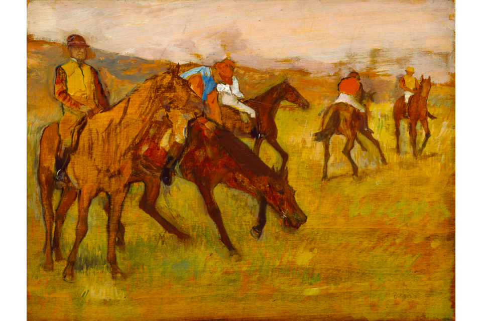Voor de race by Edgar Degas - 1882 - 1884 - 26.4 x 34.9 cm 