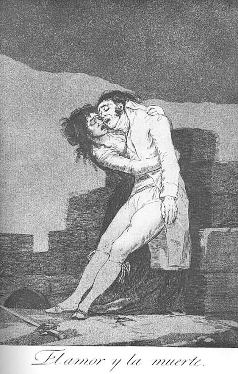 Love and Death by Francisco Goya - 1799 - 21.5 x 15.5 cm private collection