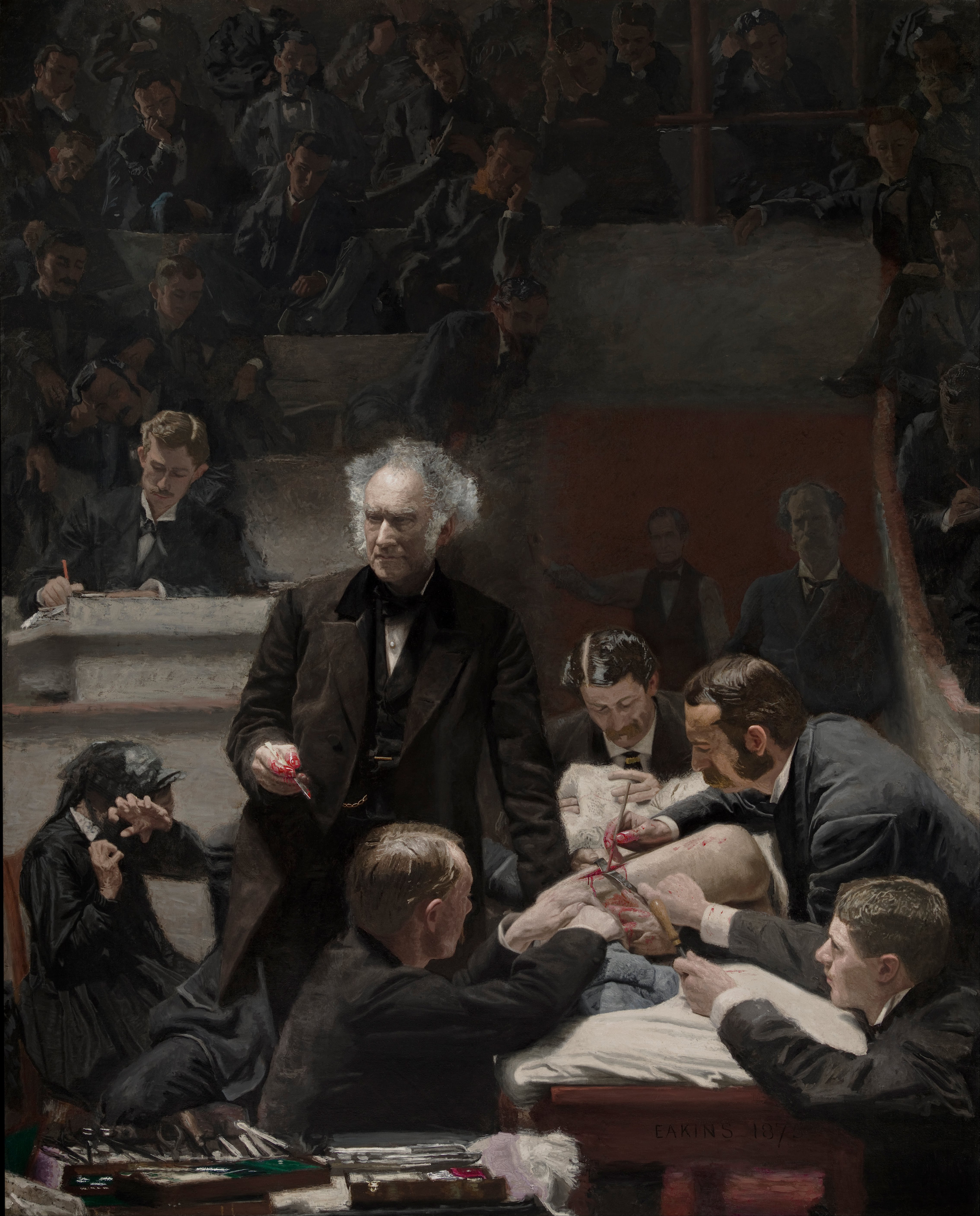 La Clinique Gross by Thomas Eakins - 1872 - 244 x 198 cm 