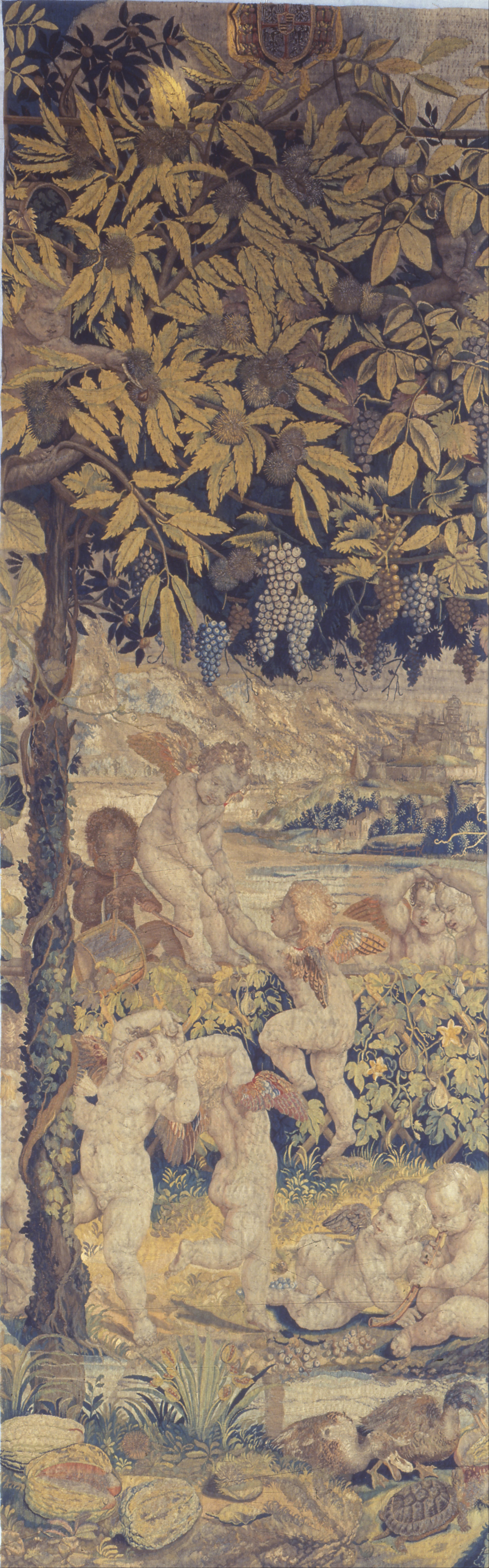 Oyun Oynayan Melekler ile Goblen by Giulio Romano - 1540 - 1545 - 107 x 341 cm 