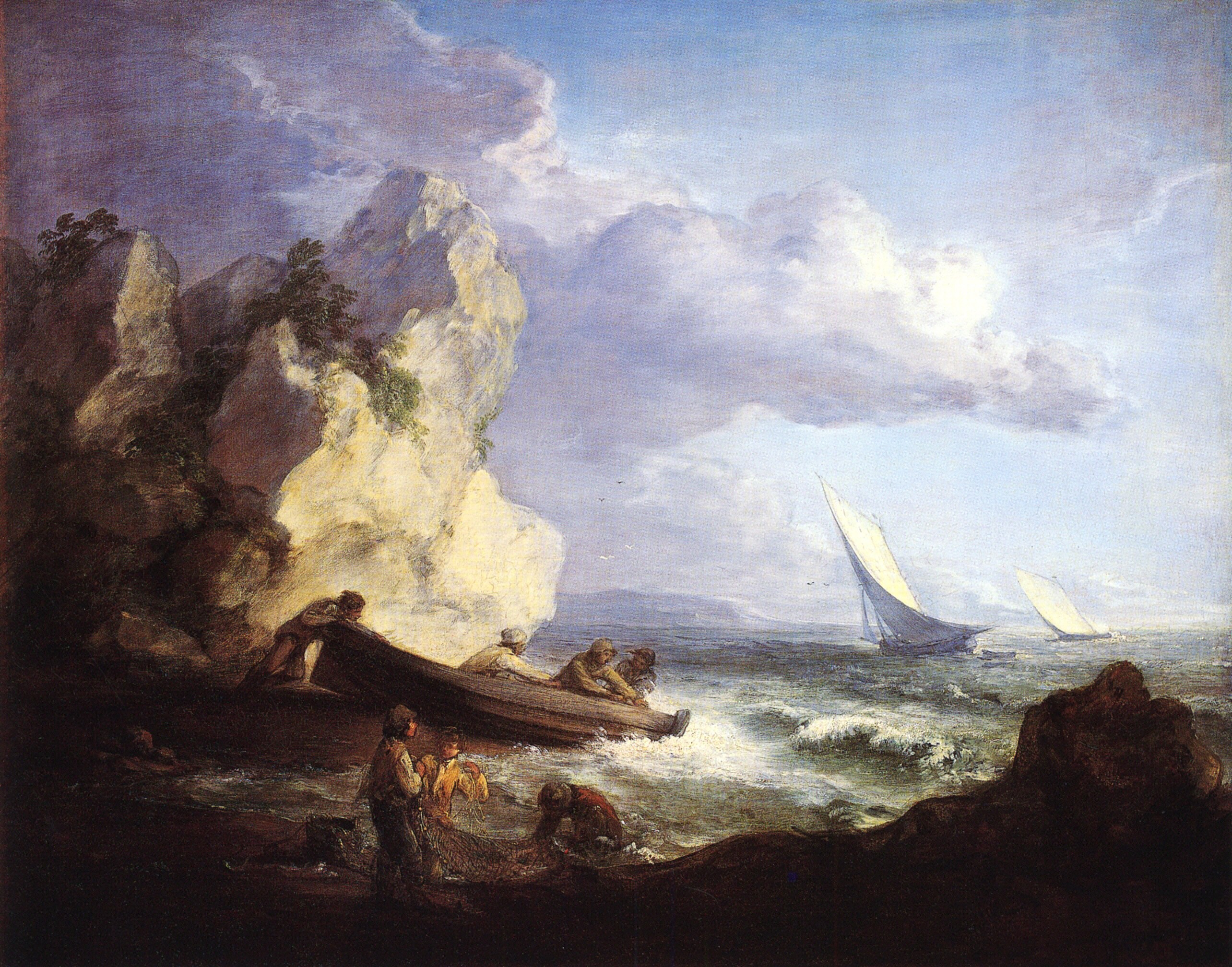 Seashore with Fishermen by Thomas Gainsborough - 1782 - - 