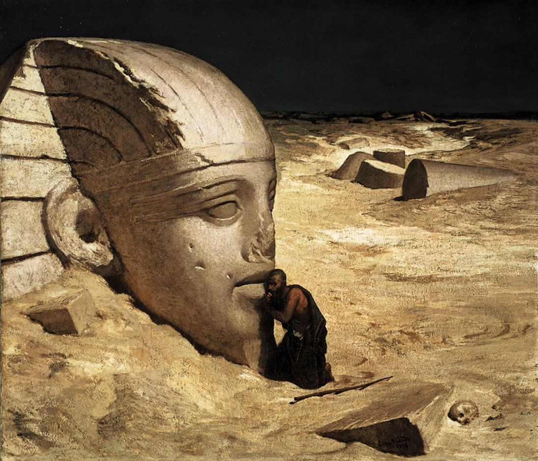 De vragensteller aan de Sfinx by Elihu Vedder - 1893 - 92 × 107 cm 