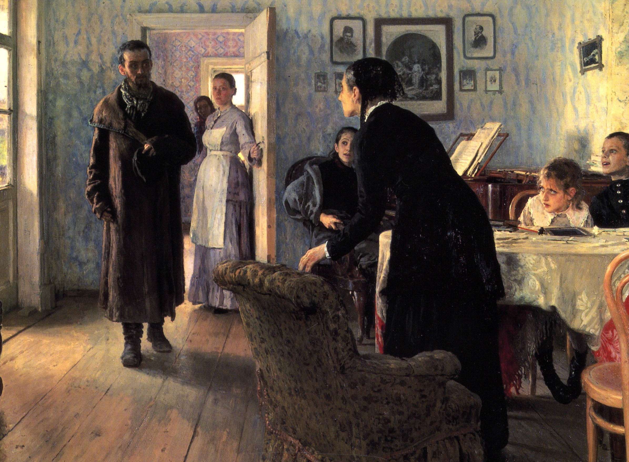 Onverwacht bezoek by Ilya Repin - 1884 - 167,5 x 160,5 cm 