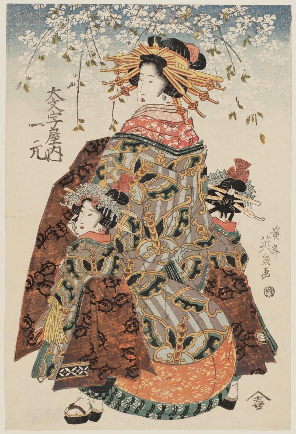 Hitomoto of the Daimonjiya by Keisai Eisen - Edo period - 37.4 x 25 cm Museum of Fine Arts