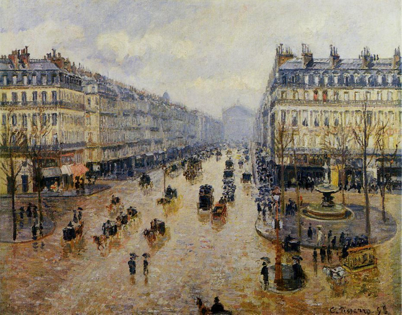 Effet de Pluie sur l'Avenue de l'Opera by Camille Pissarro - 1898 - 65 x 83 cm collection privée