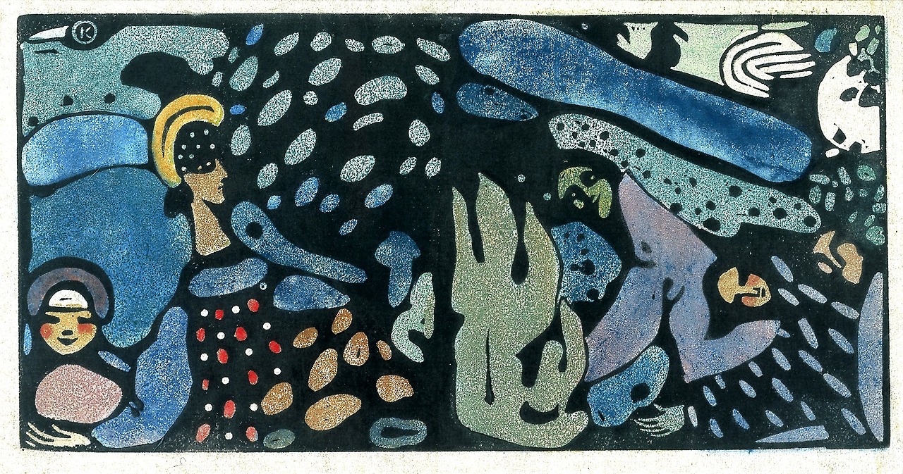 Die Grünen Frauen by Wassily Kandinsky - 1907 - 14.1 × 27.8 cm Blanton Museum of Art