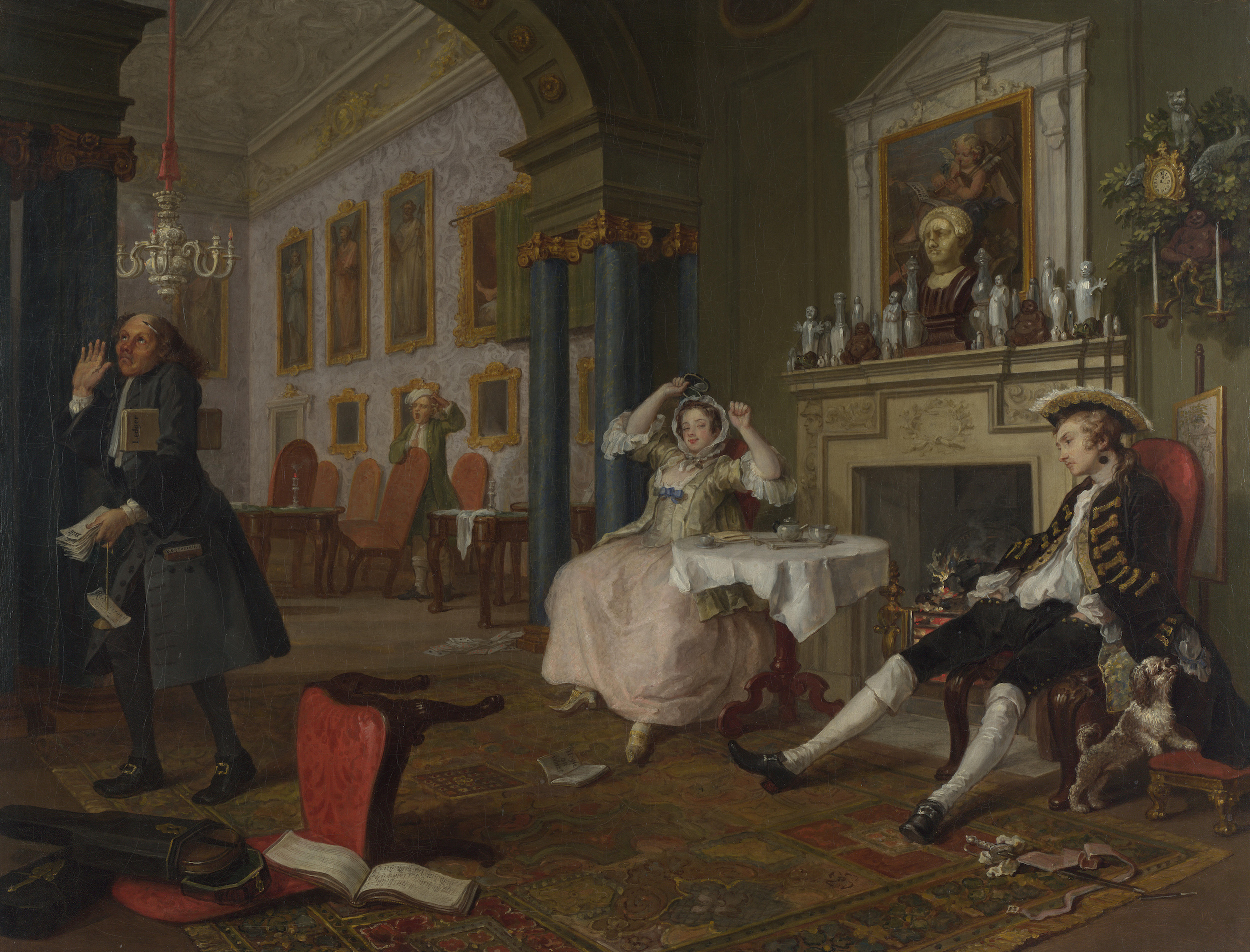Marriage a-la-mode: 2. The Tete à Tete by William Hogarth - 1743 - 69.9 x 90.8 cm National Gallery