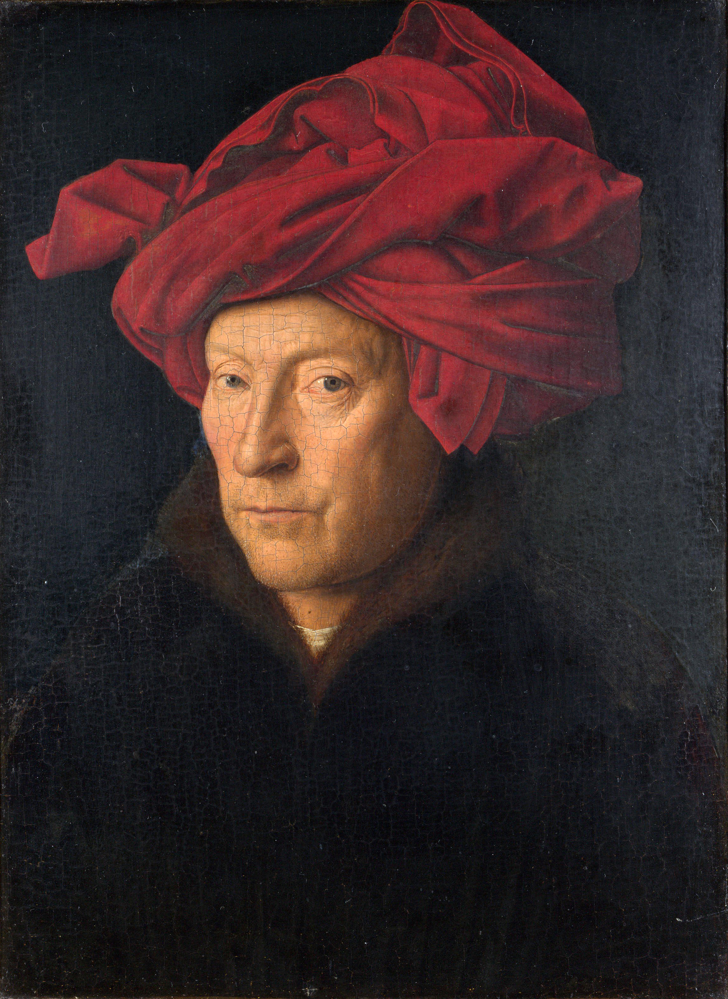 Portret van een man (zelfportret?) by Jan van Eyck - 1433 - 26 × 19 cm 