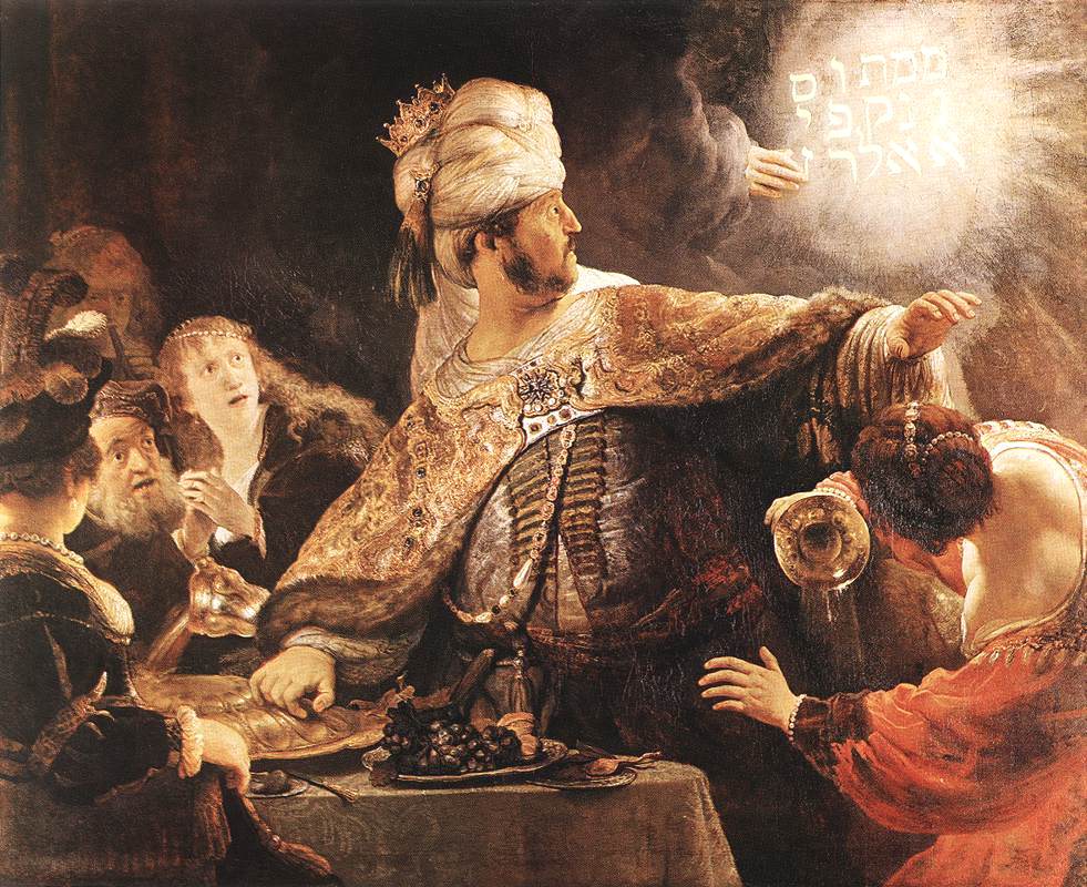 Fiesta de Belsasar by Rembrandt van Rijn - 1635 Galería Nacional