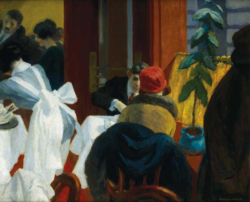 Restaurace v New Yorku by Edward Hopper - kolem 1922 - 61 × 76,2 cm 