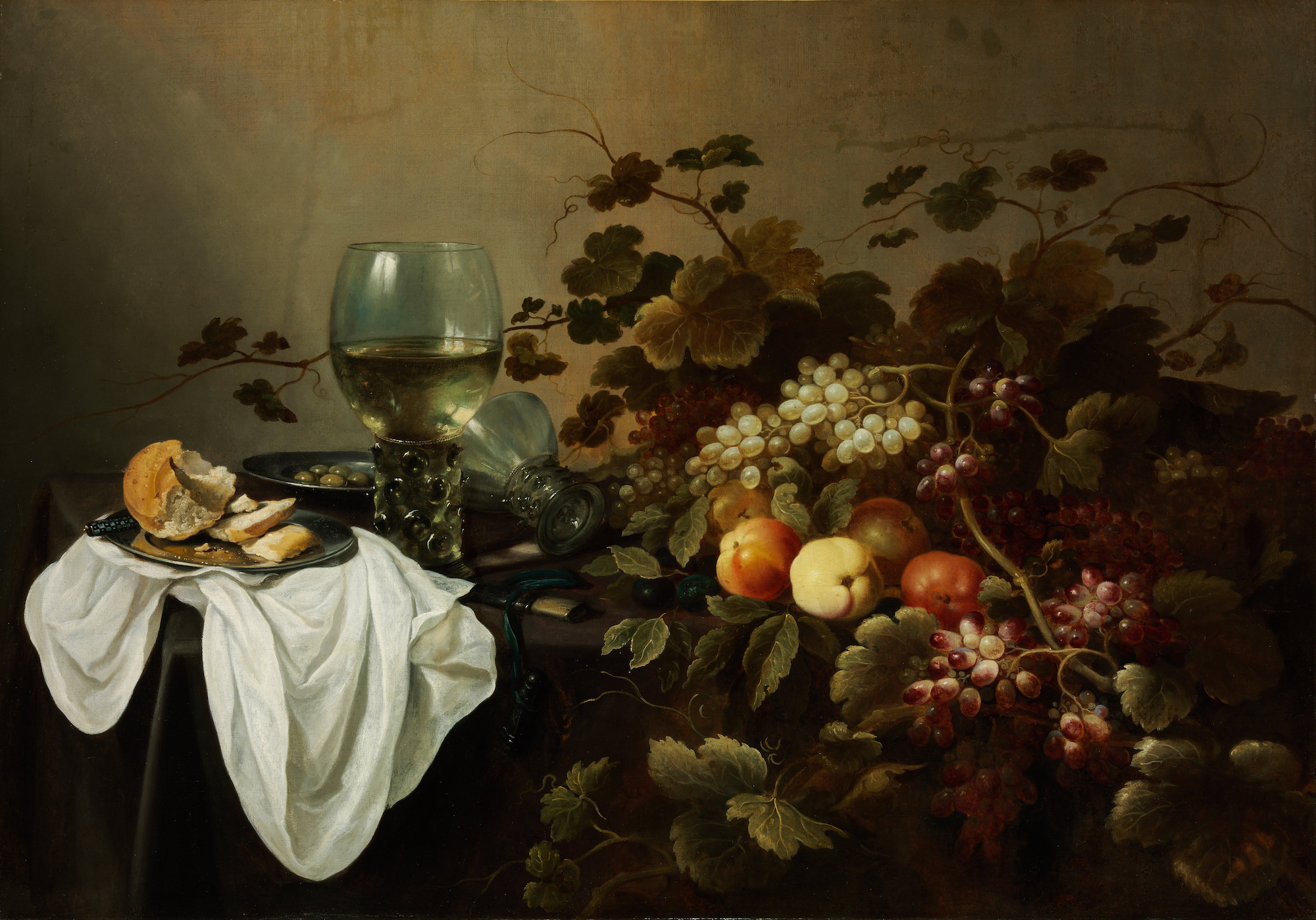 Stilleven met Fruit en Roemer by Pieter Claesz - 1644 - 104.5 x 146 cm 
