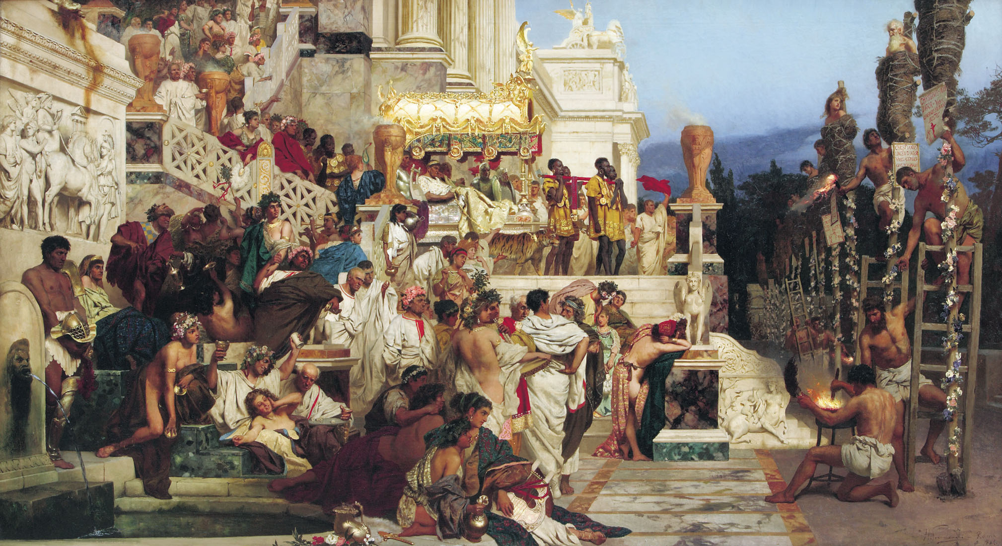 Tochas de Nero (Luz Orientadora do Cristianismo) by Henryk Siemiradzki - 1876 - 385 × 704 cm 