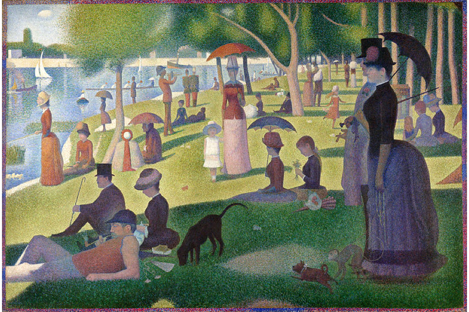 A Sunday Afternoon on the Island of La Grande Jatte by Georges Seurat - 1884–1886 - 207.6 cm × 308 cm Art Institute of Chicago