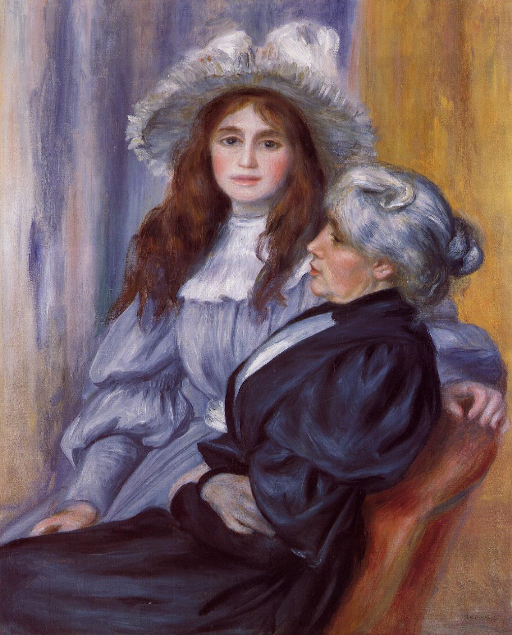 Berthe Morisot i jej córka, Julie Manet by Pierre-Auguste Renoir - 1894 - - 